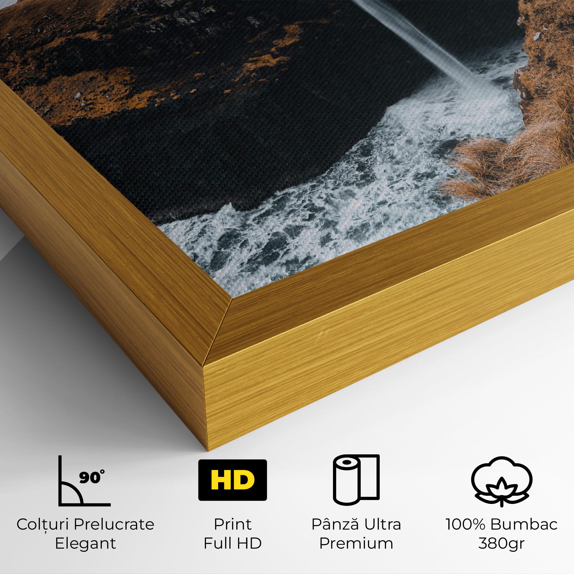 Tablou Canvas Black Houses Waterfall mockup 4