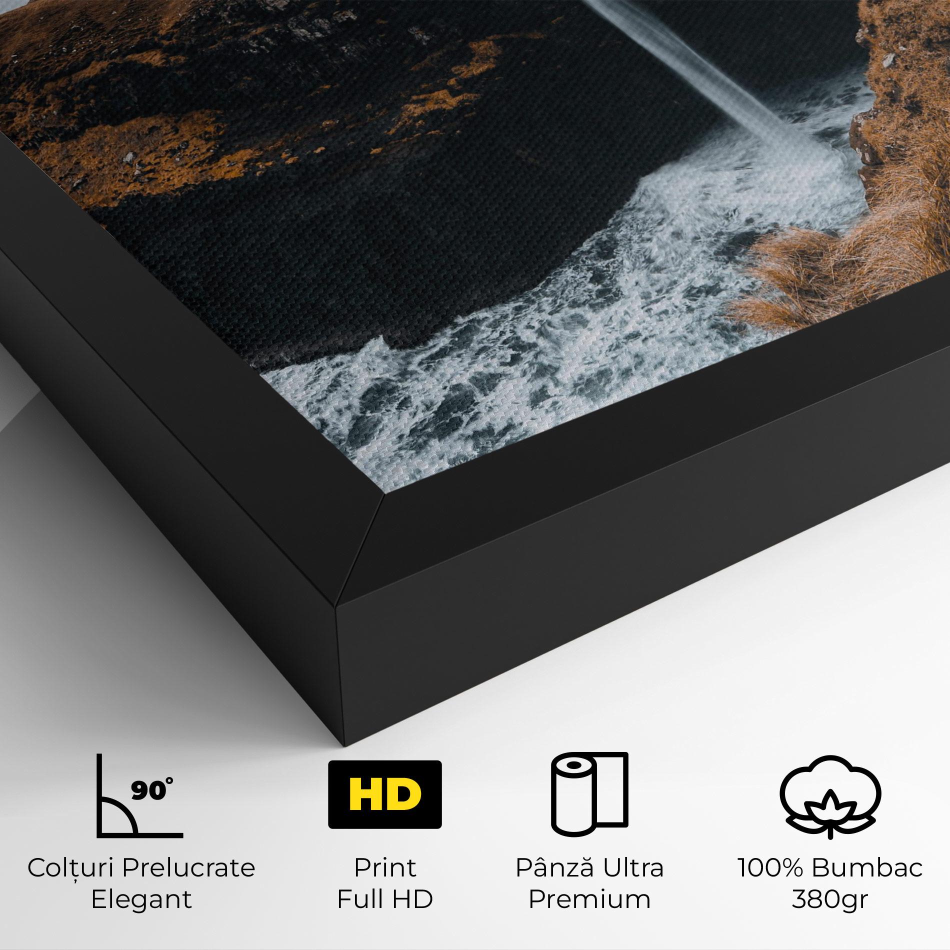 Tablou Canvas Black Houses Waterfall mockup 4