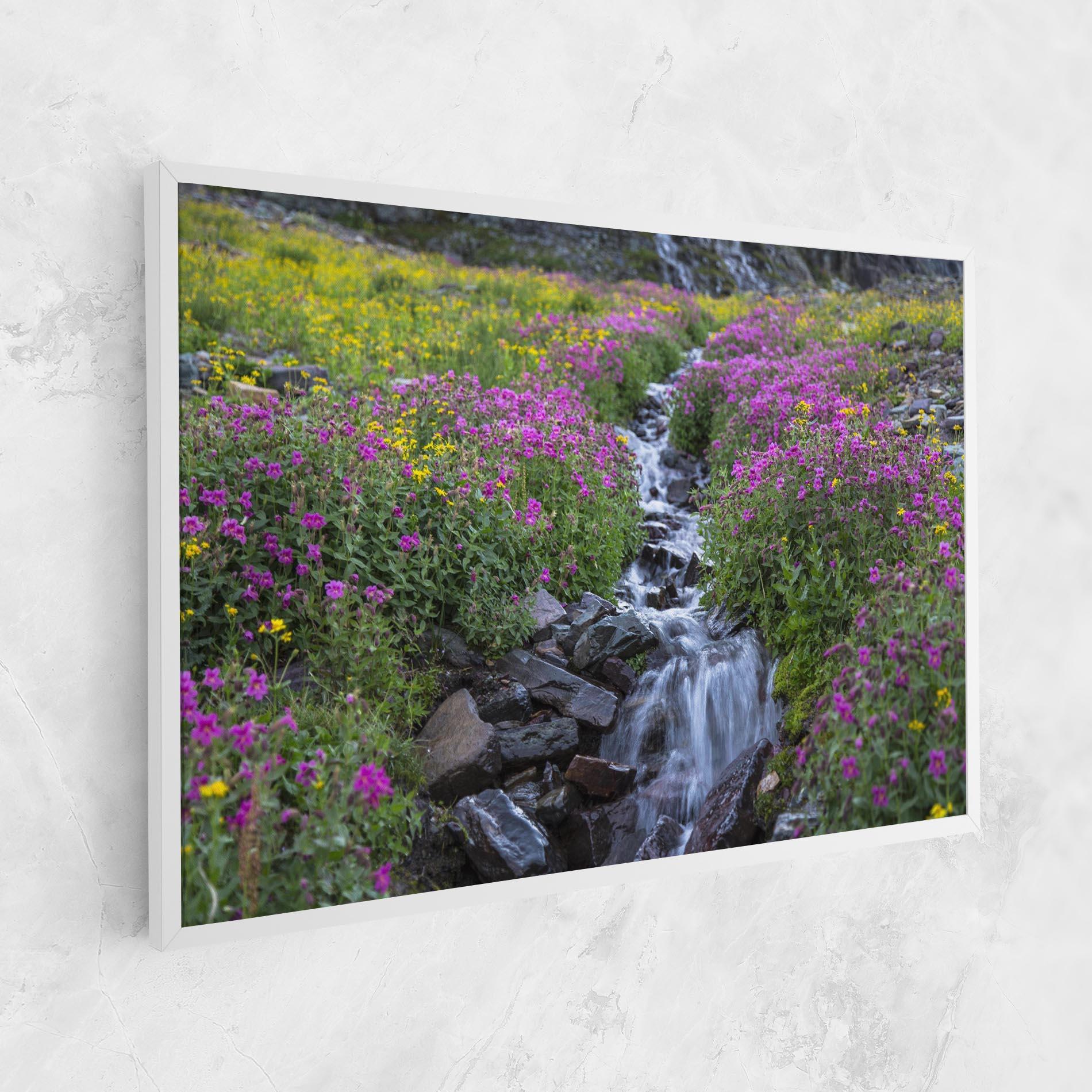 Tablou Canvas Purple Field Waterfall mockup 1