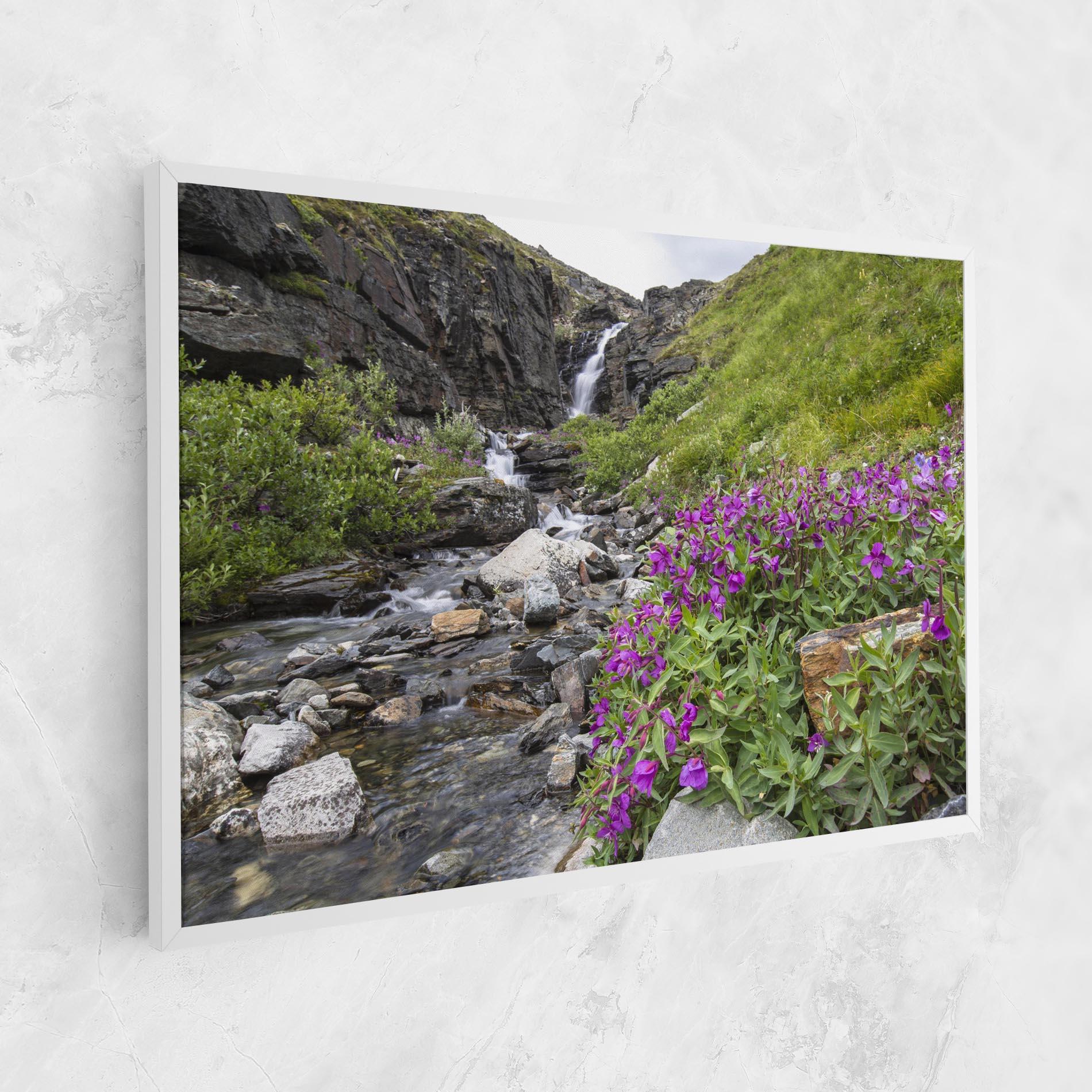 Tablou Canvas Purple Flowers Waterfall mockup 1