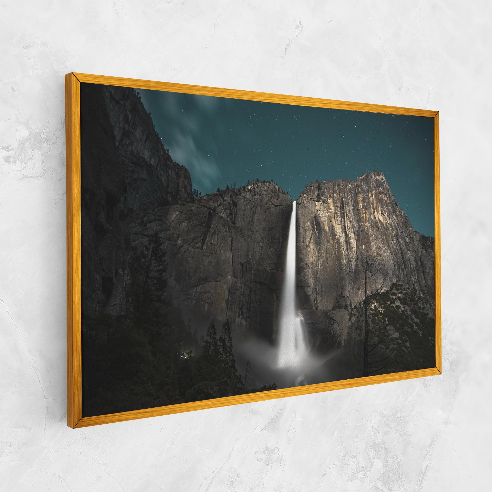 Tablou Canvas Dark Blue Sky Waterfall mockup 1