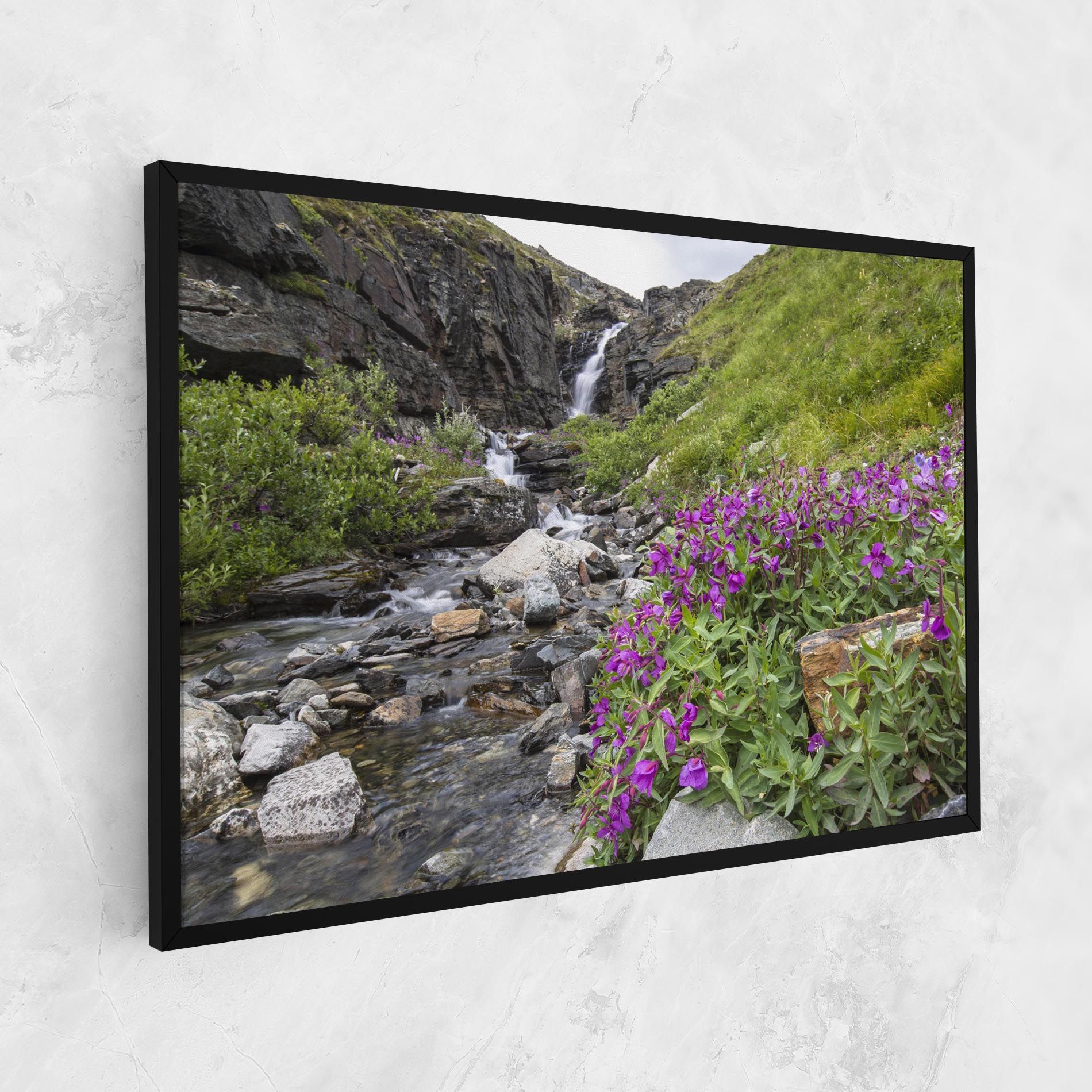 Purple Flowers Waterfall mockup 1