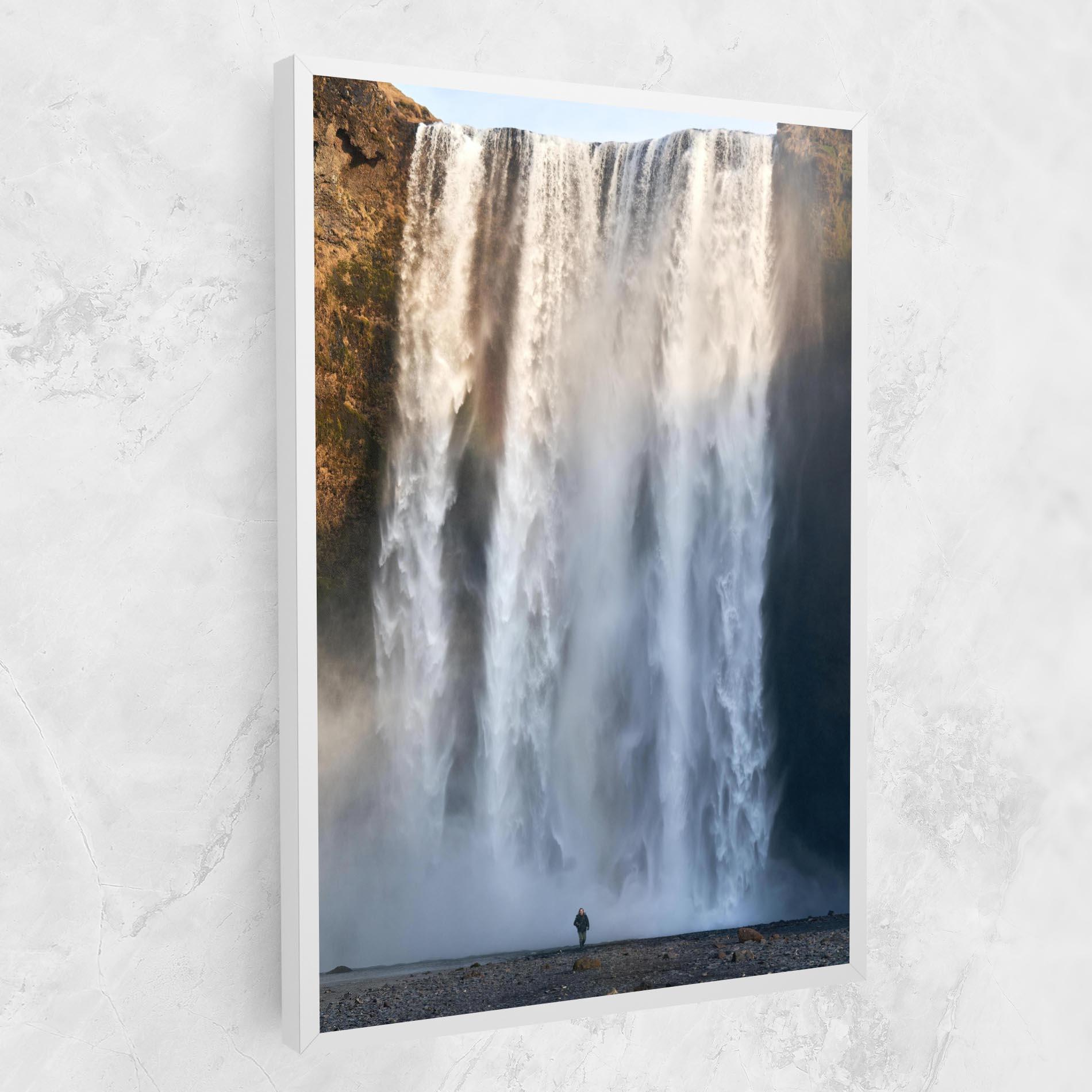 Tablou Canvas Small Man Waterfall mockup 1