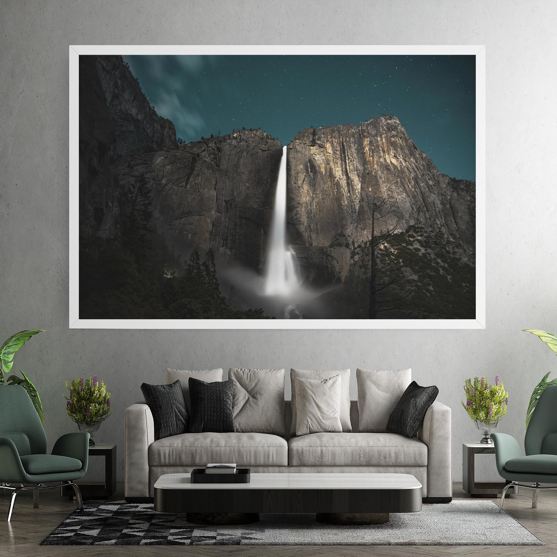 Tablou Canvas Dark Blue Sky Waterfall mockup 7