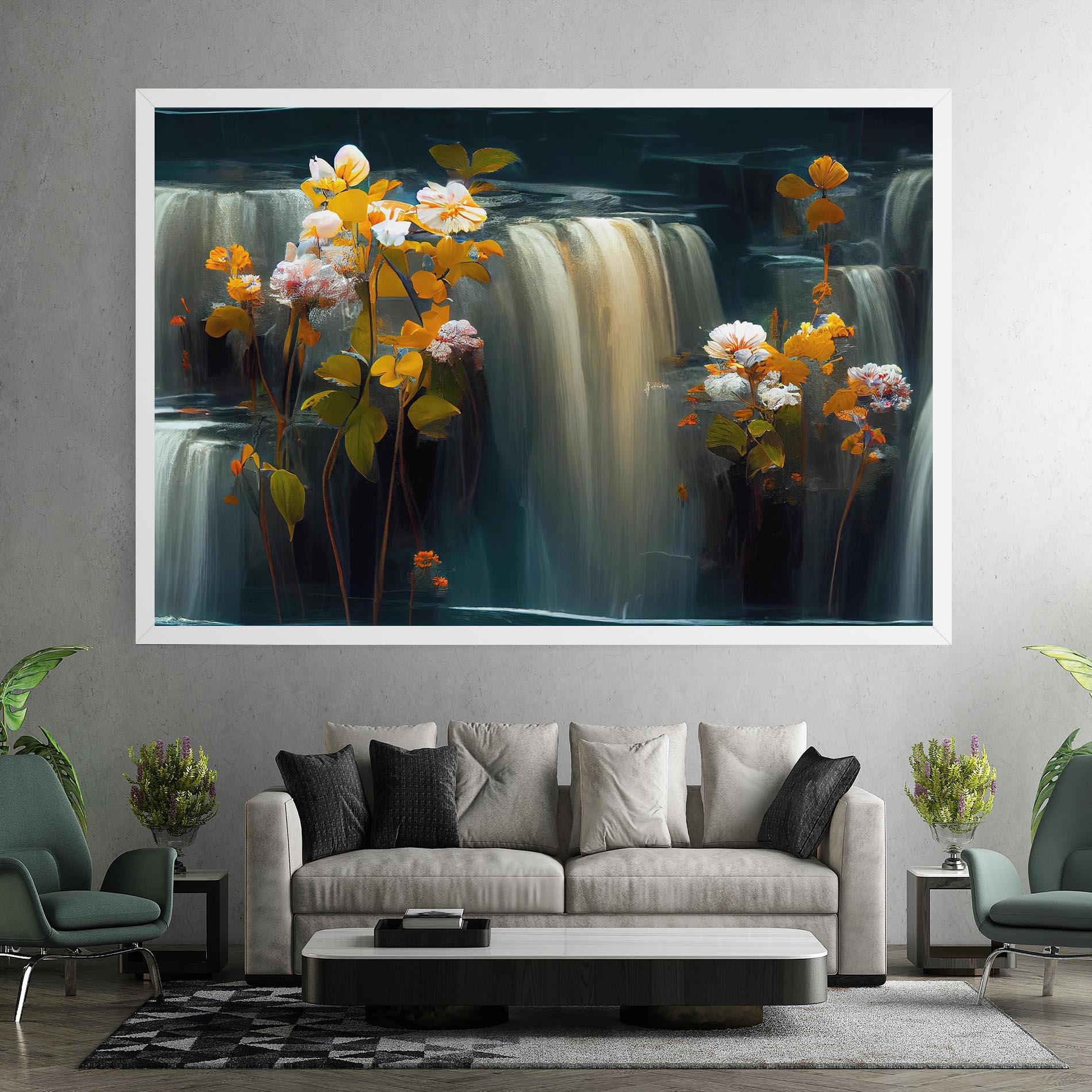 Tablou Canvas Flowers Waterfall mockup 7