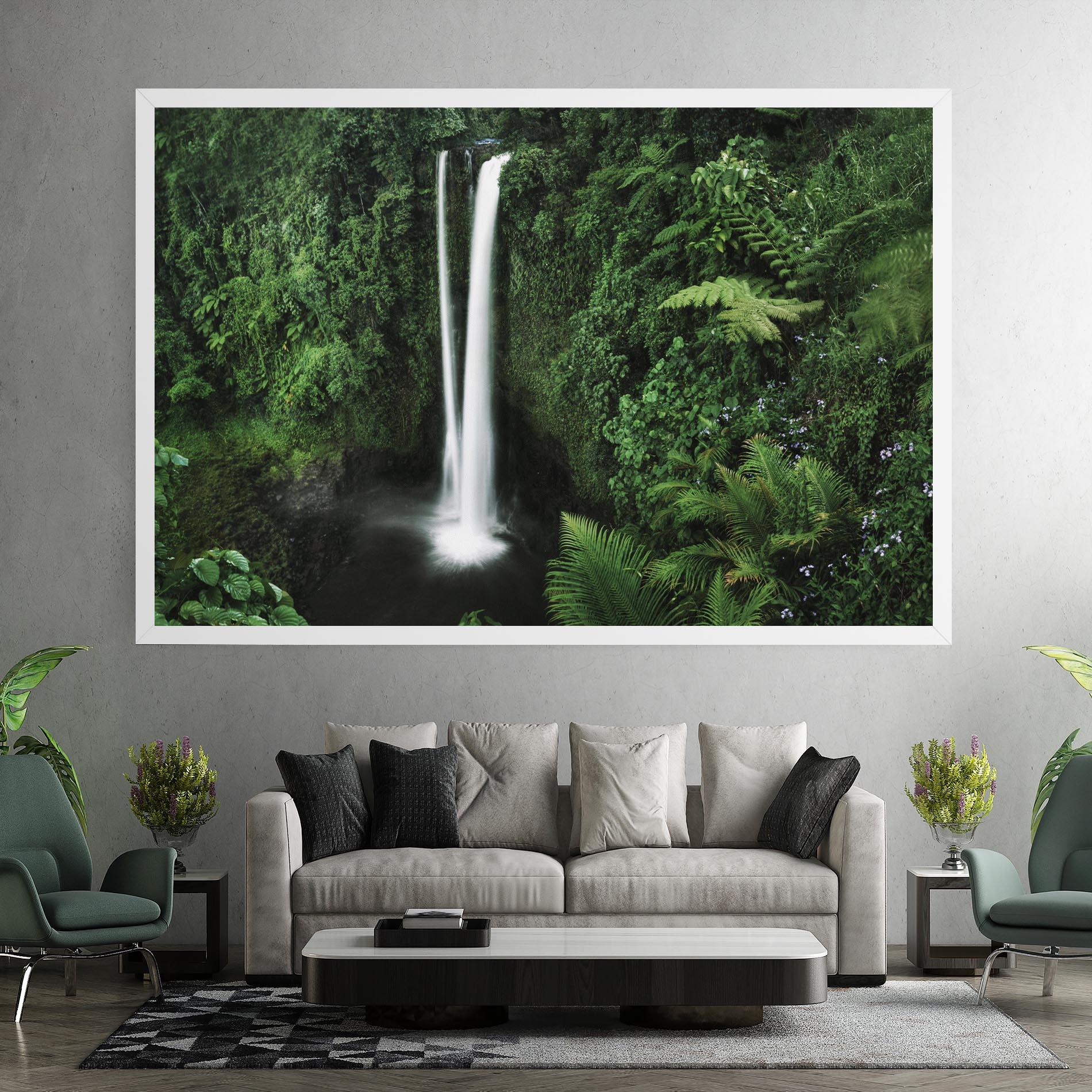 Tablou Canvas Green Nature Waterfall mockup 7