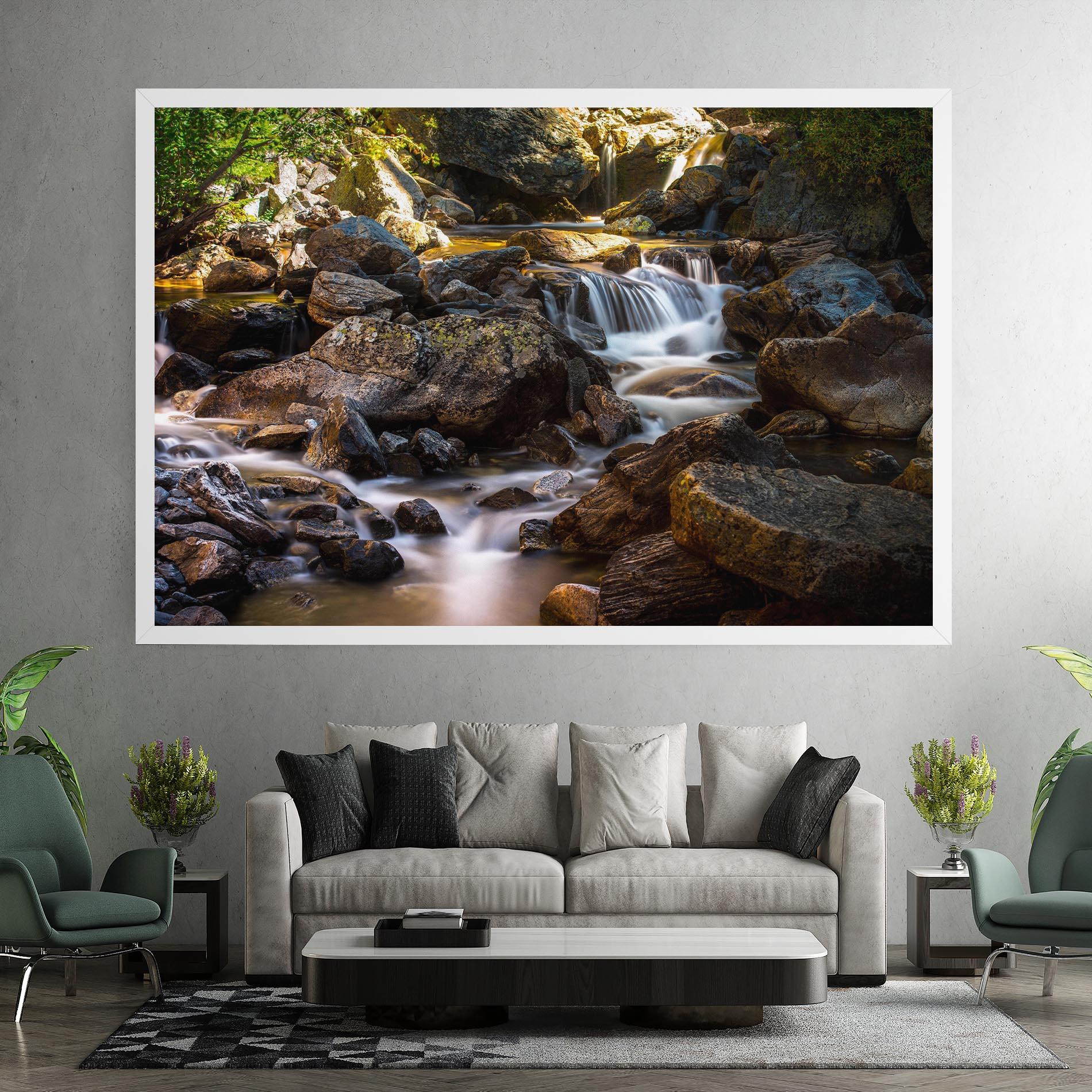 Tablou Canvas Nature Rocks Waterfall mockup 7