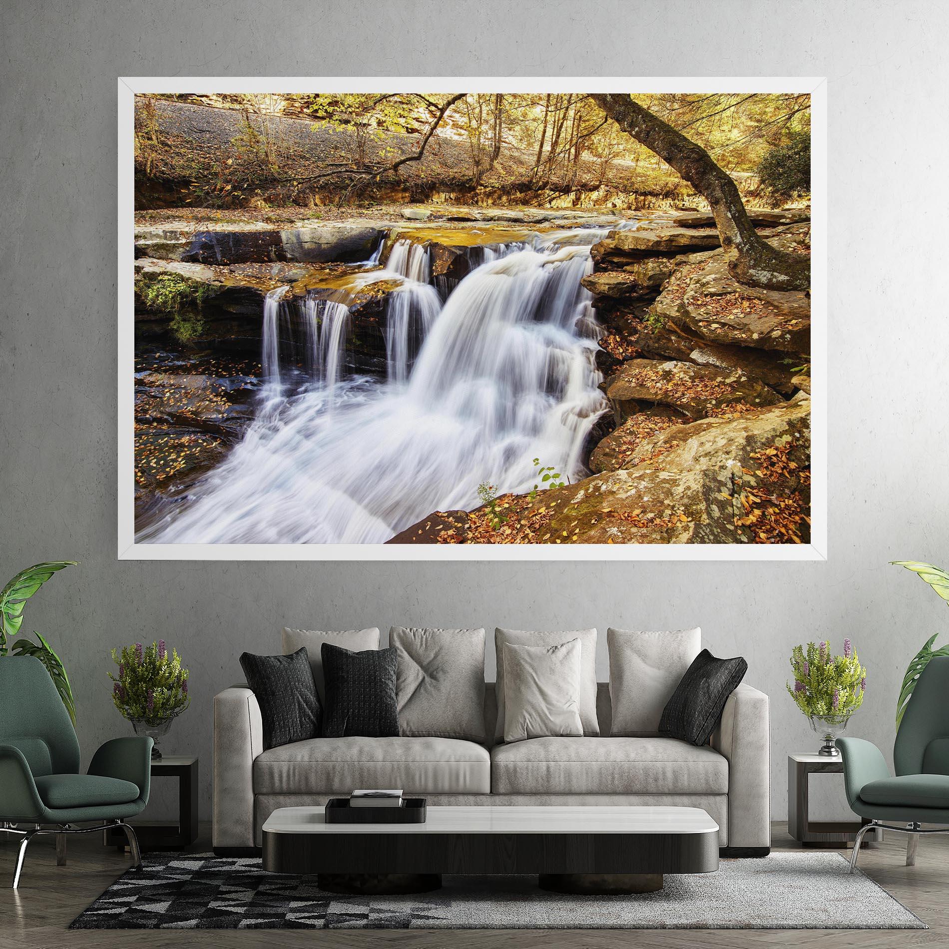 Tablou Canvas Pretty Autumn Waterfall mockup 7