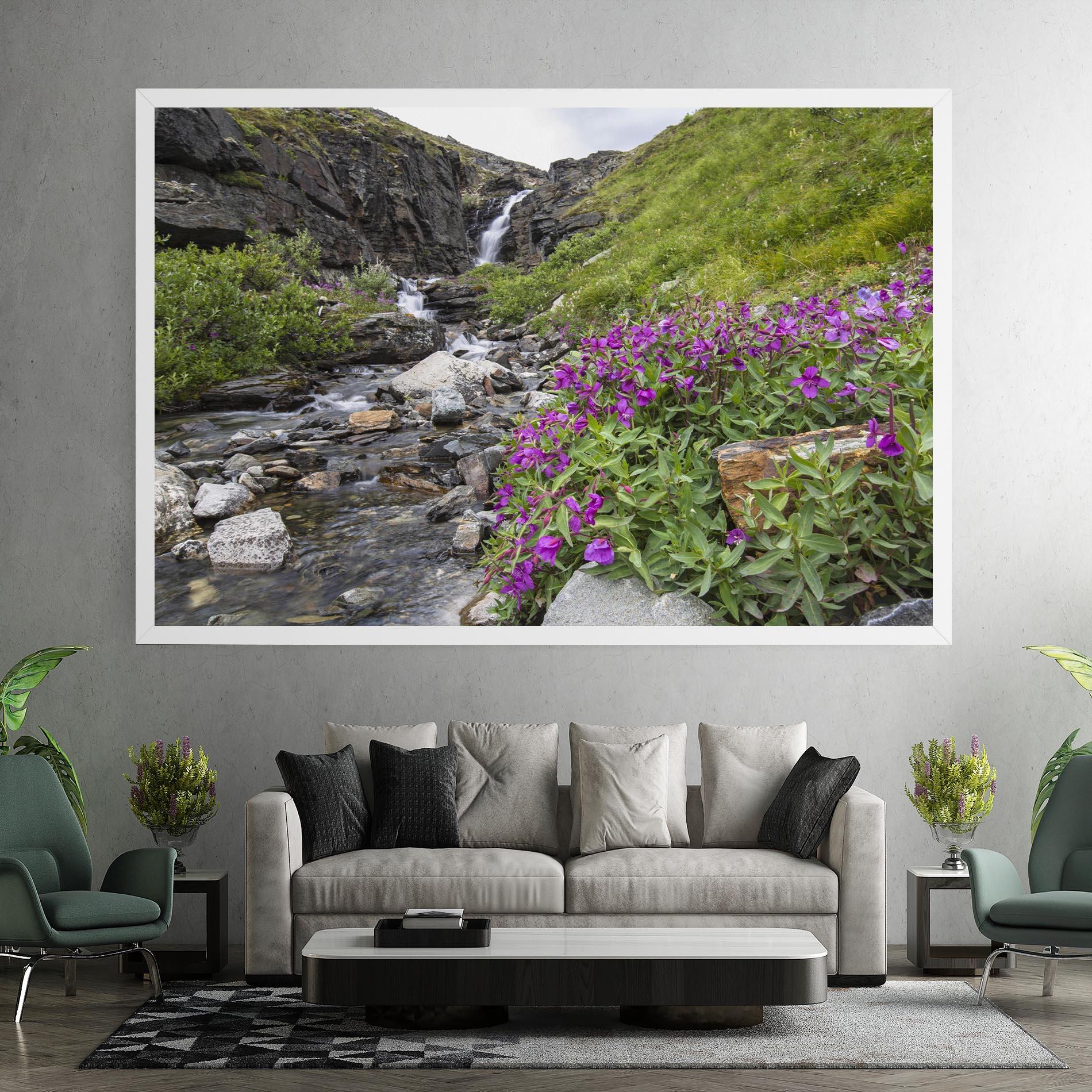 Tablou Canvas Purple Flowers Waterfall mockup 7
