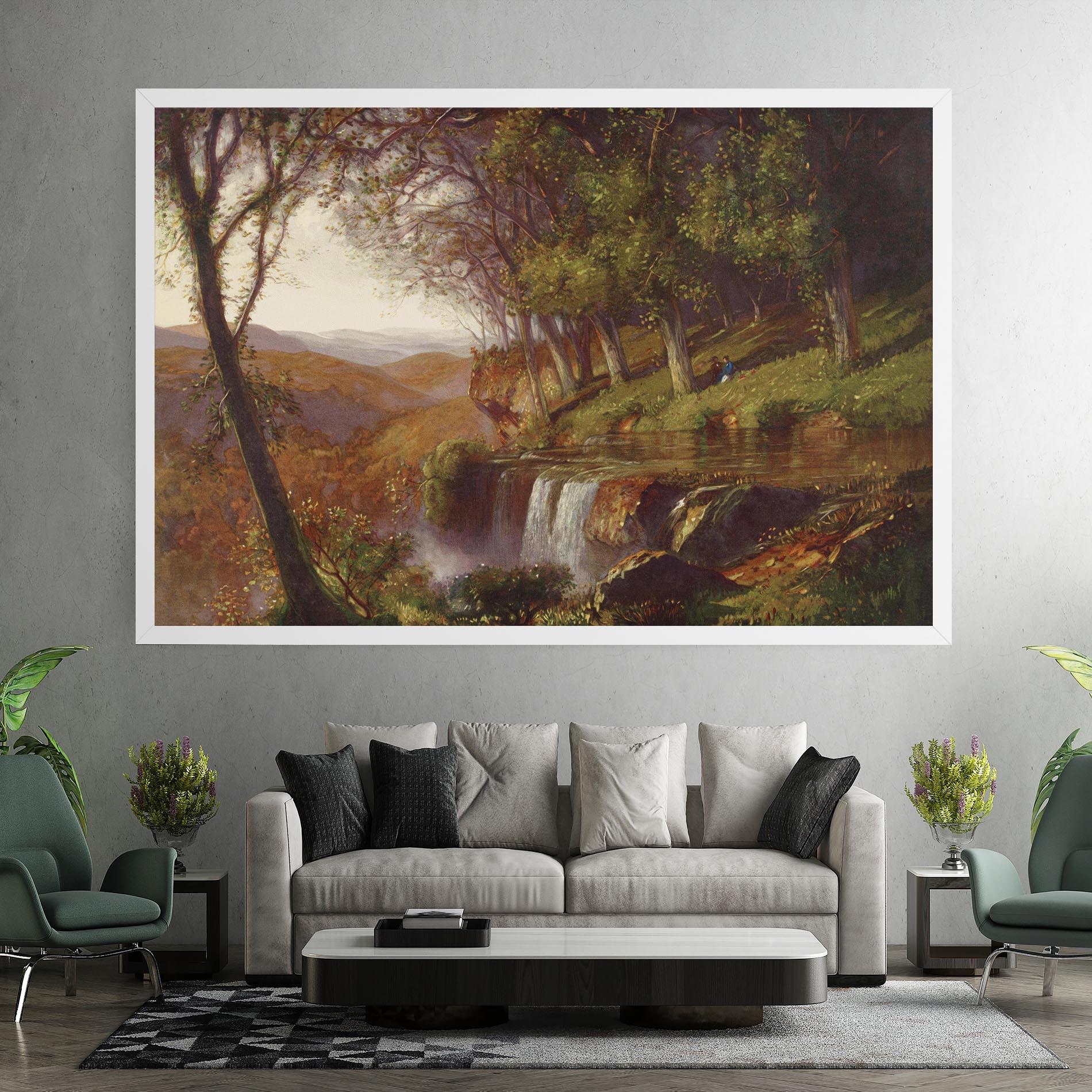 Tablou Canvas Waterfall Painting mockup 7
