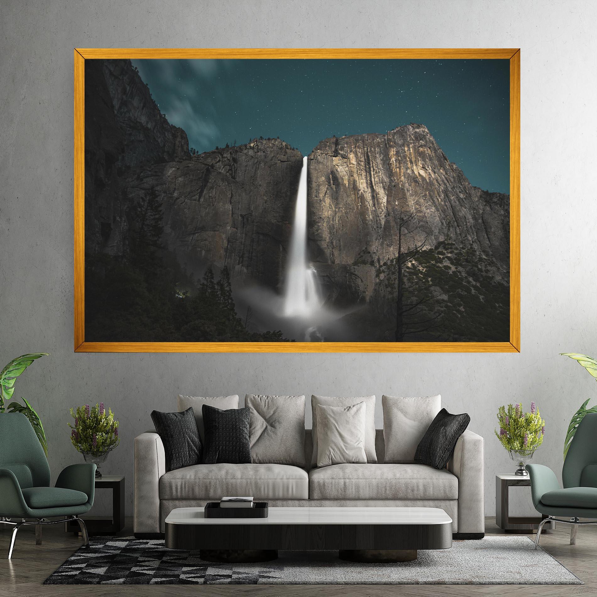 Tablou Canvas Dark Blue Sky Waterfall mockup 7