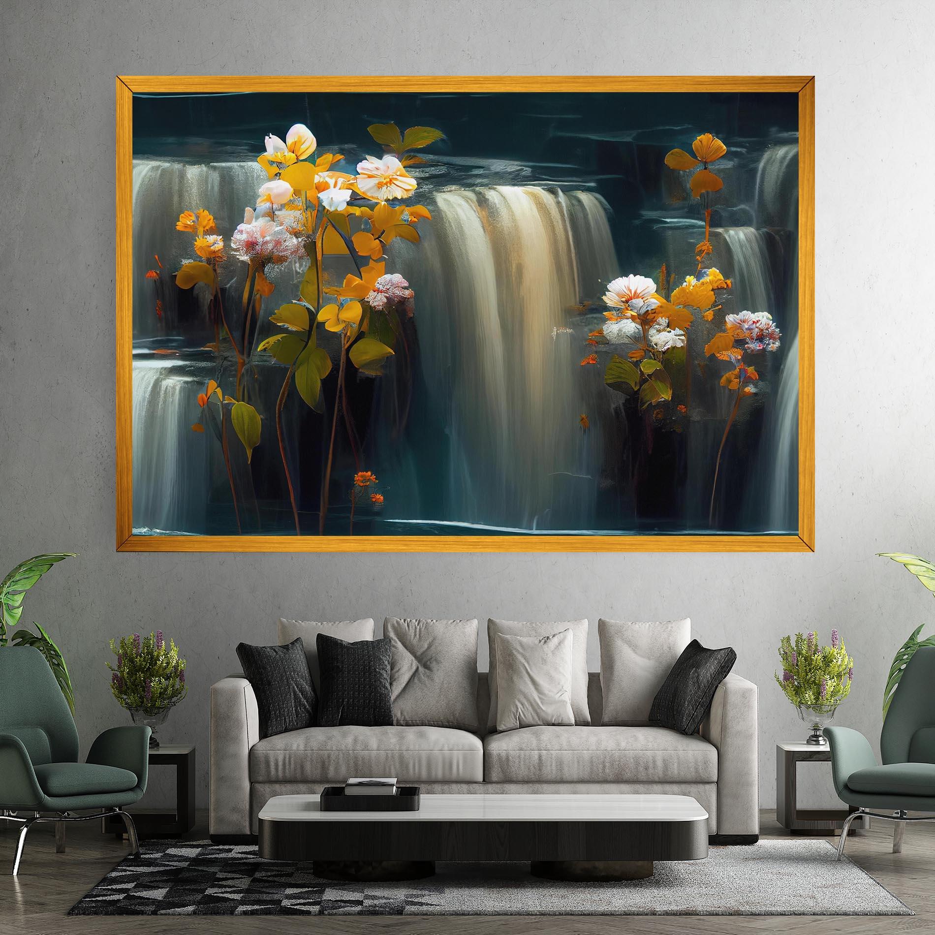 Tablou Canvas Flowers Waterfall mockup 7