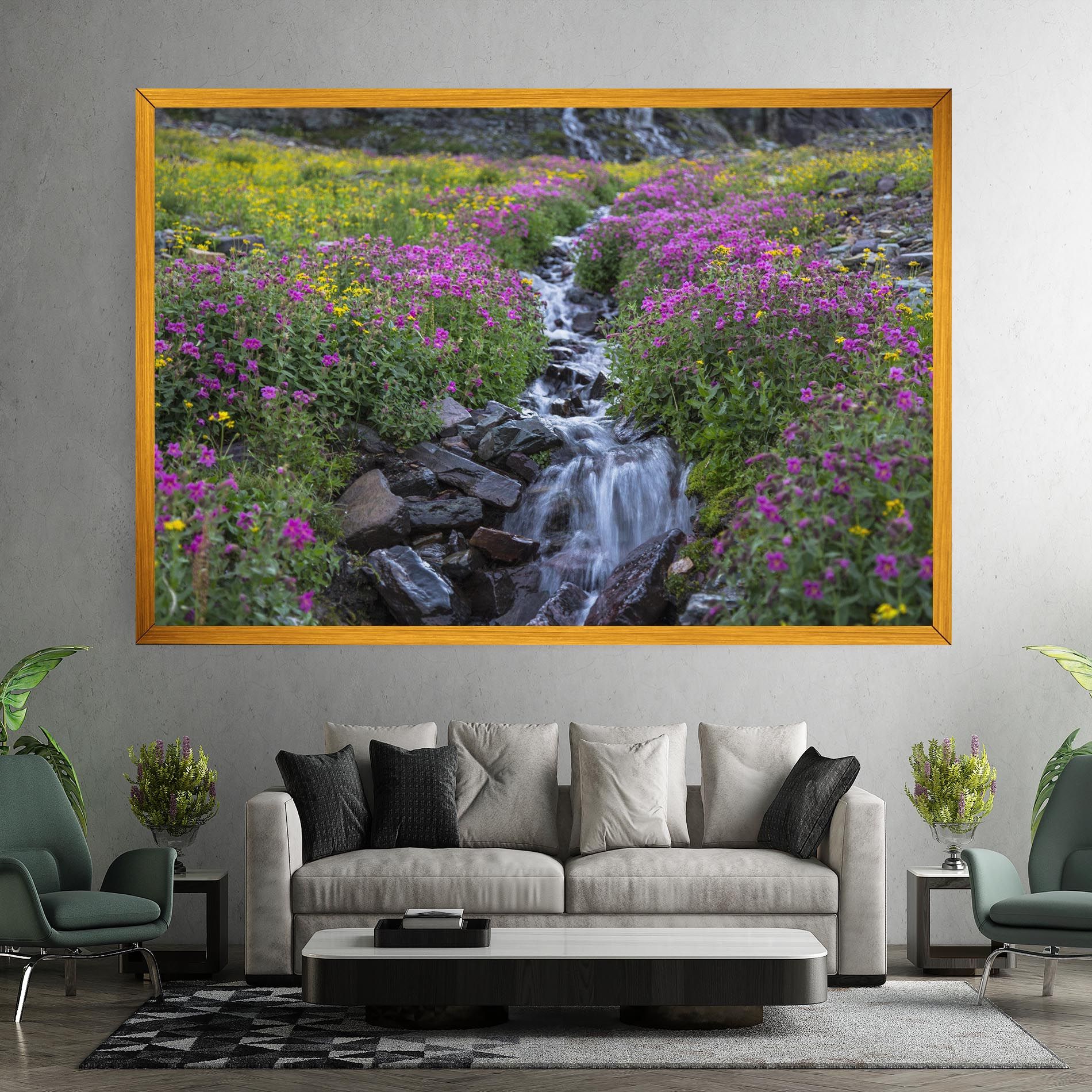 Purple Field Waterfall mockup 7