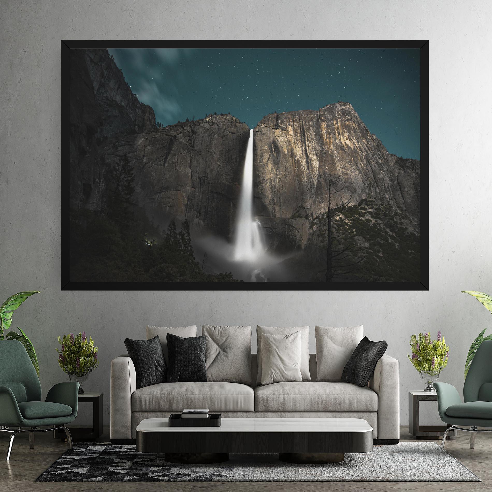 Tablou Canvas Dark Blue Sky Waterfall mockup 7