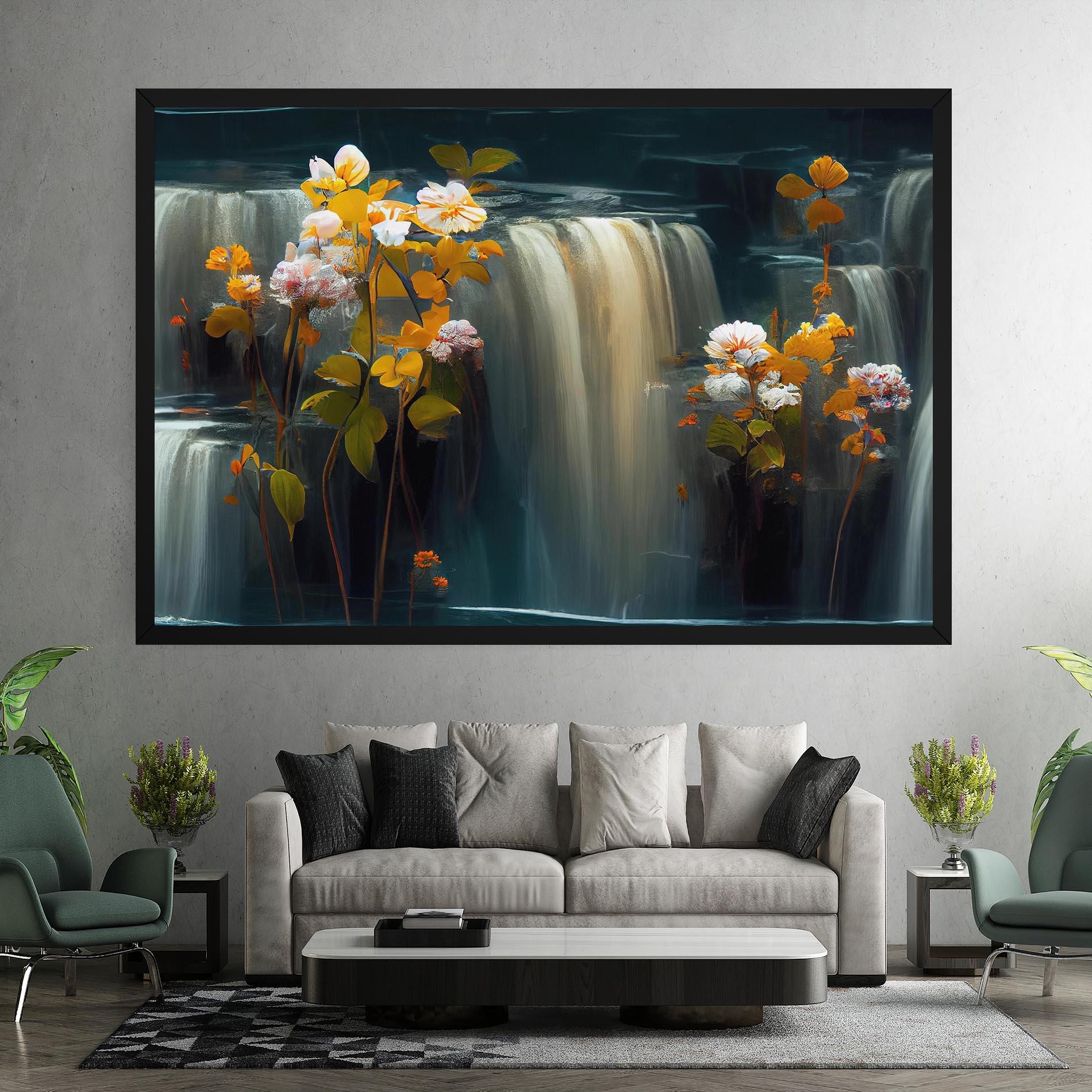 Tablou Canvas Flowers Waterfall mockup 7