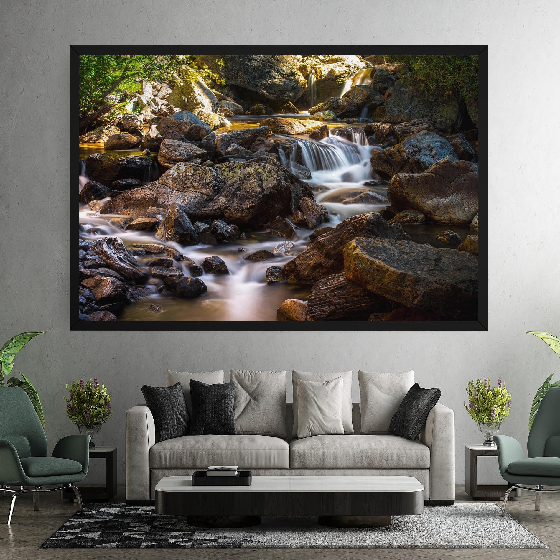 Tablou Canvas Nature Rocks Waterfall mockup 7