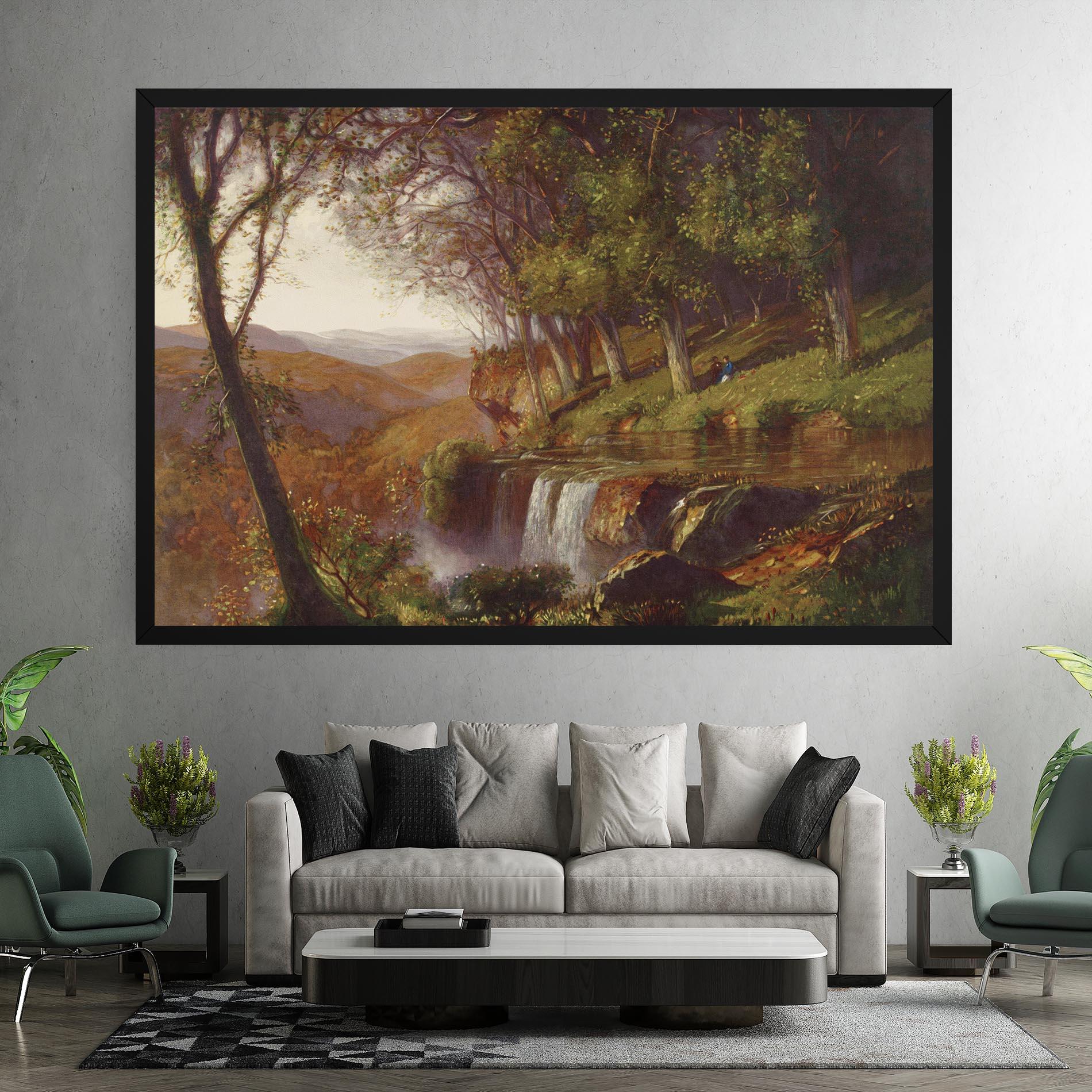 Tablou Canvas Waterfall Painting mockup 7