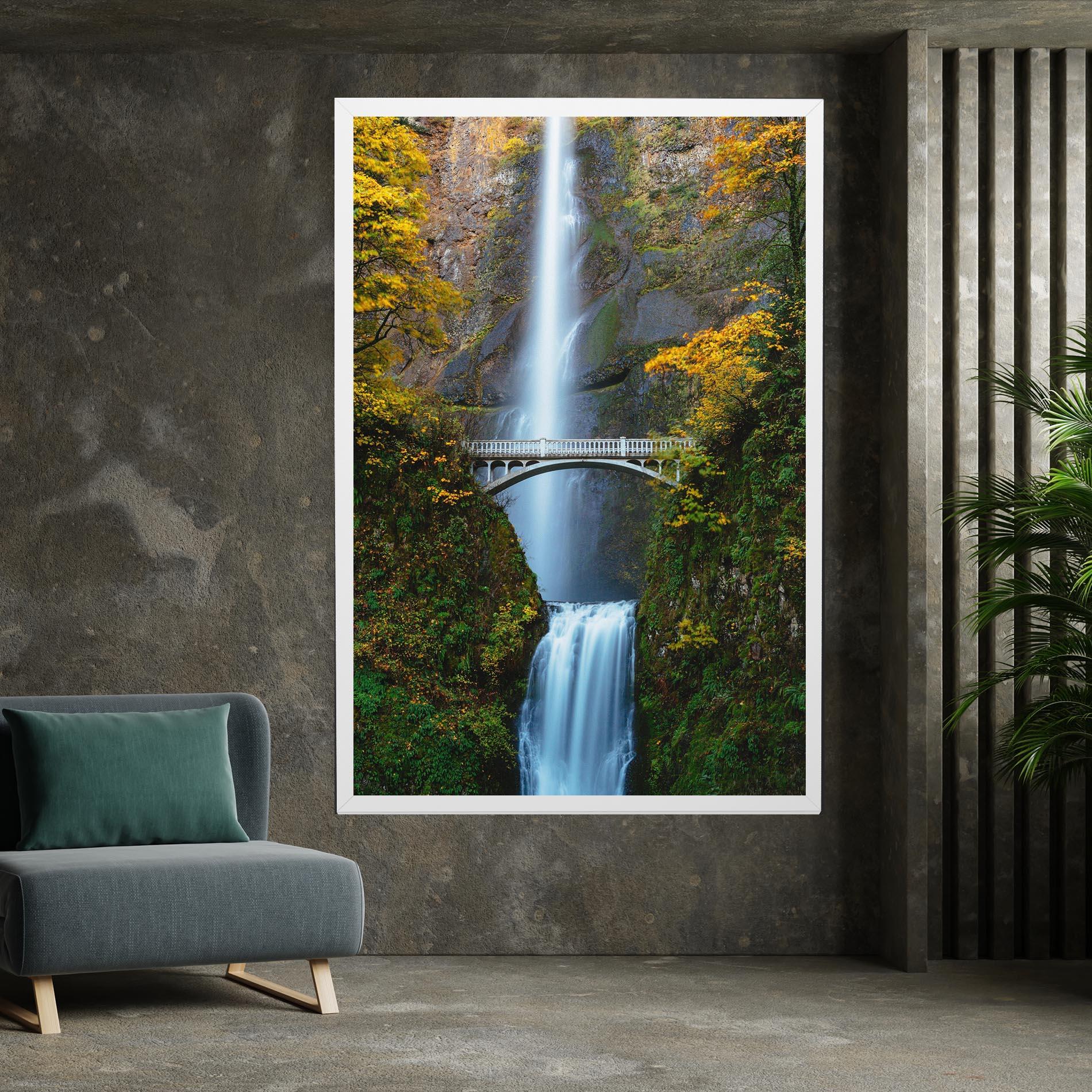 Tablou Canvas Yellow Leaves Bridge mockup 7