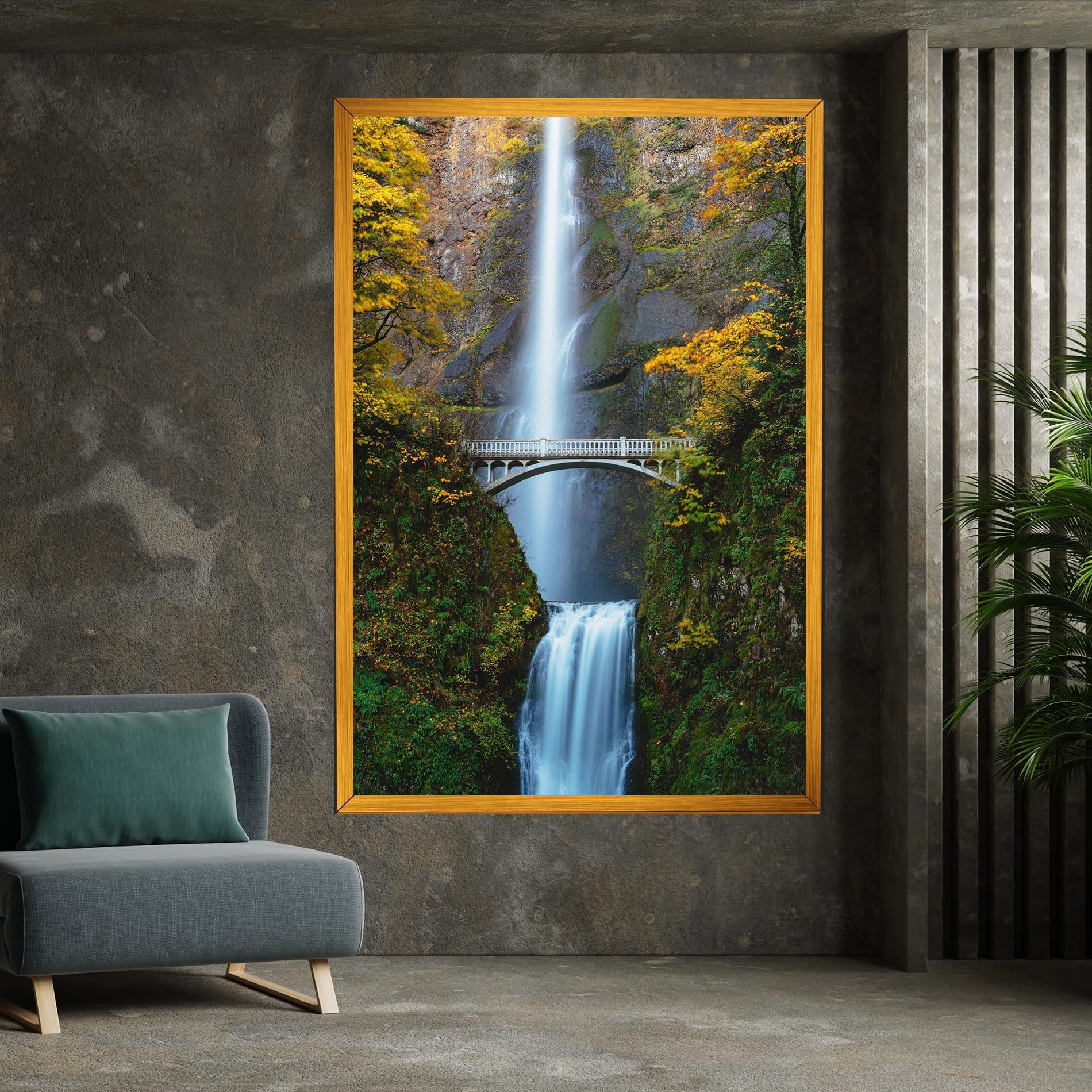 Tablou Canvas Yellow Leaves Bridge mockup 7