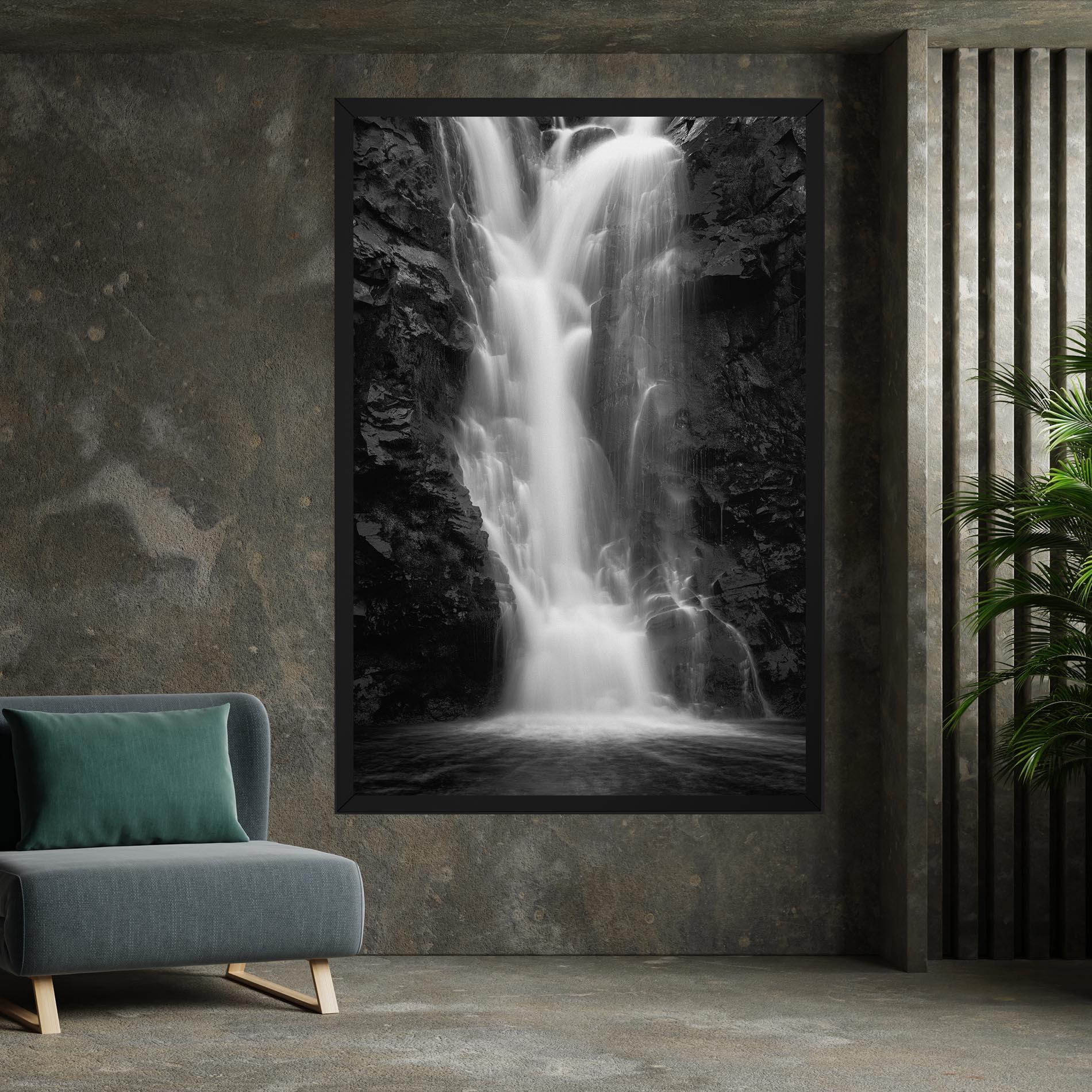 Tablou Canvas Black Rock Waterfall View mockup 7