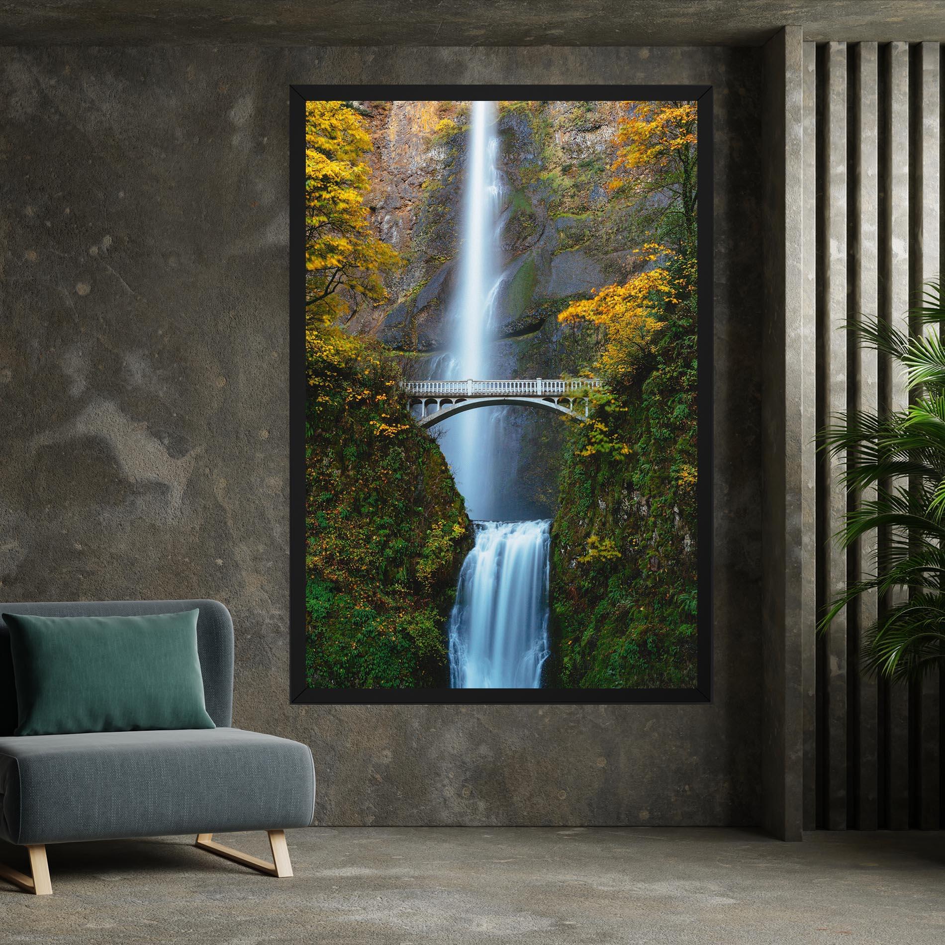 Tablou Canvas Yellow Leaves Bridge mockup 7