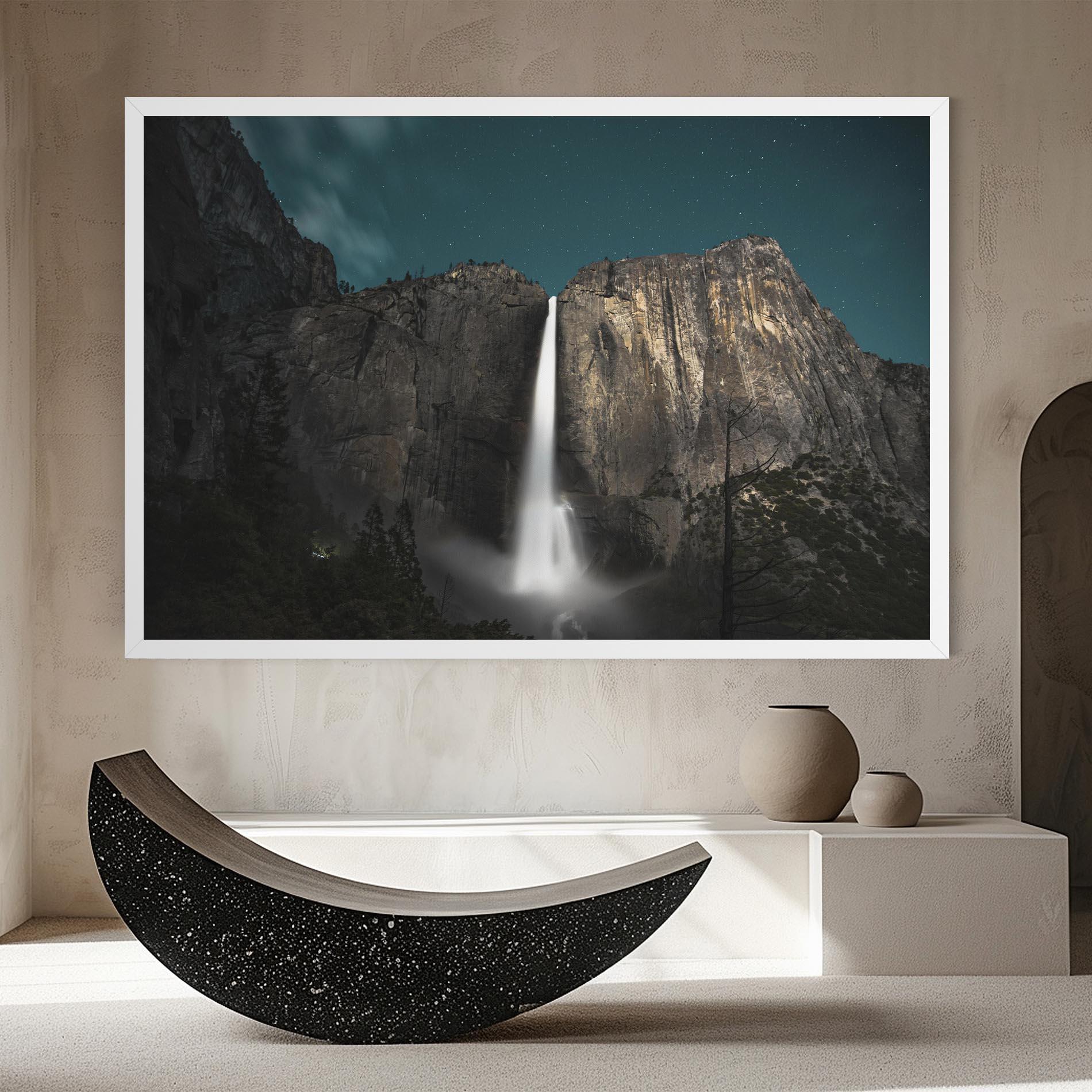 Tablou Canvas Dark Blue Sky Waterfall mockup 8