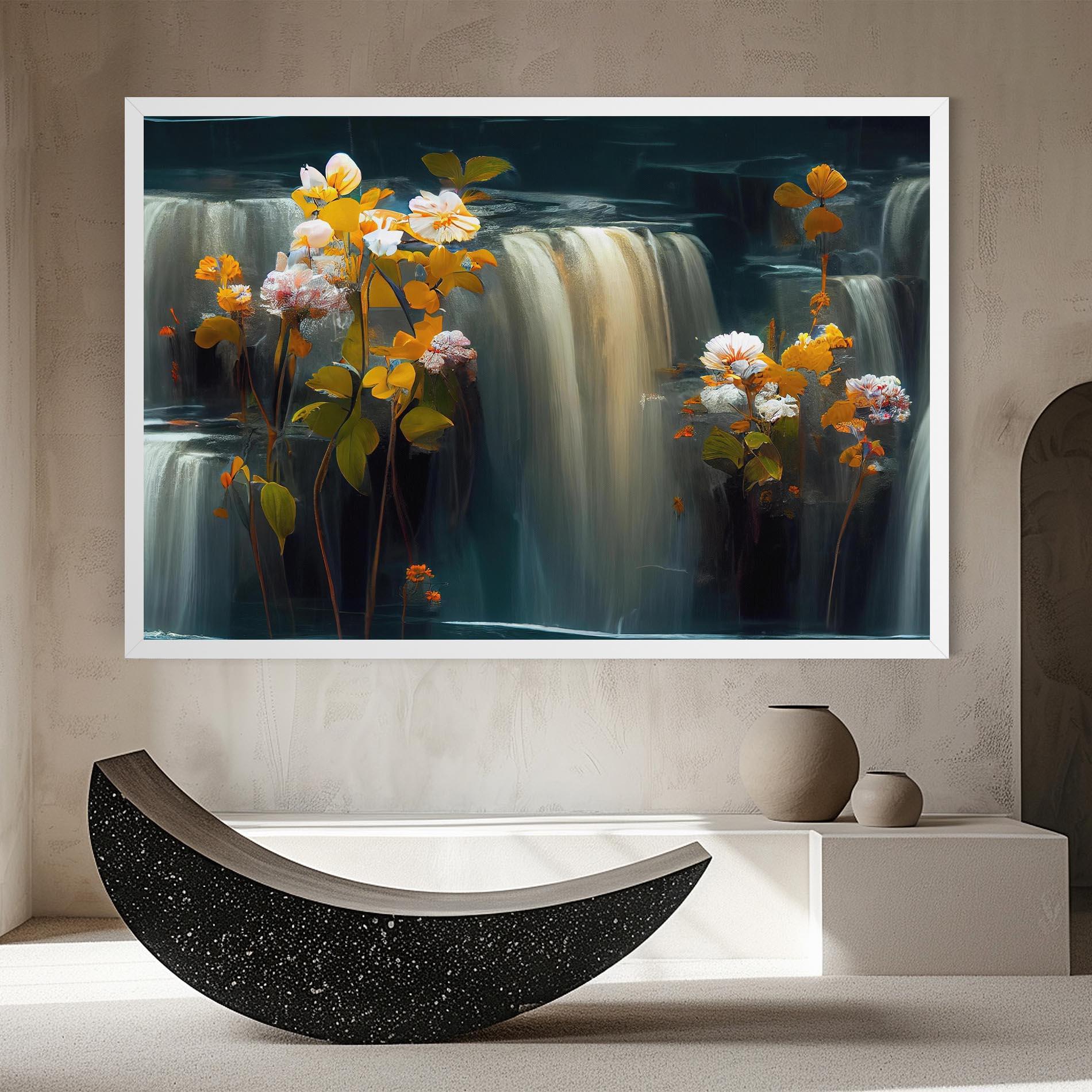 Tablou Canvas Flowers Waterfall mockup 8