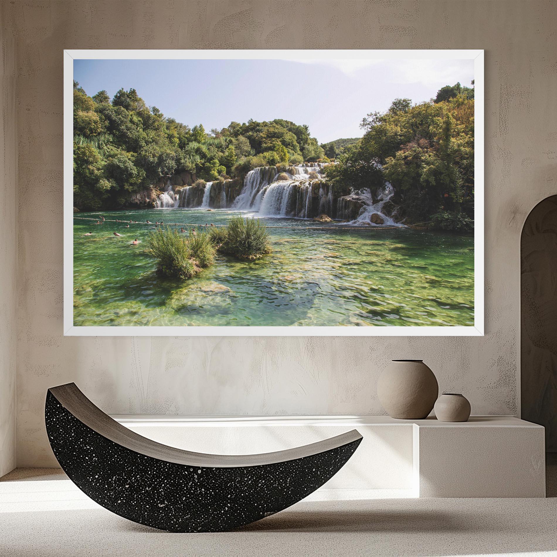 Tablou Canvas Green Waterfall mockup 8