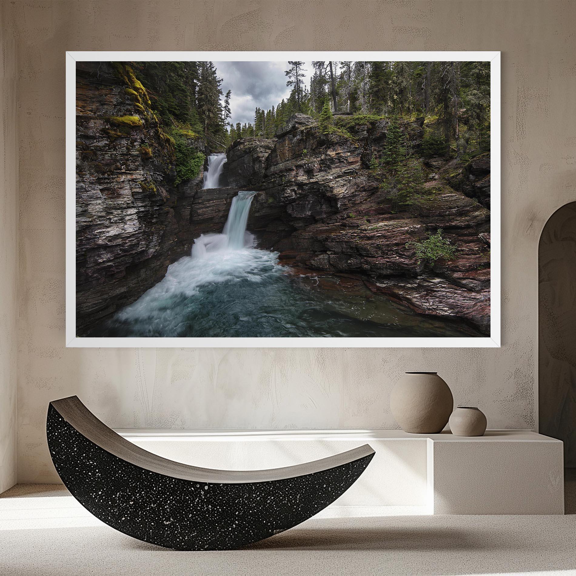 Tablou Canvas Majestic Forest Waterfall mockup 8
