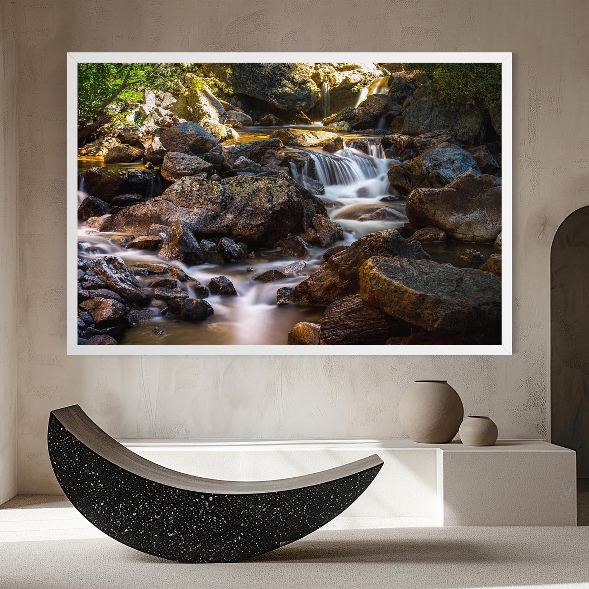 Tablou Canvas Nature Rocks Waterfall mockup 8
