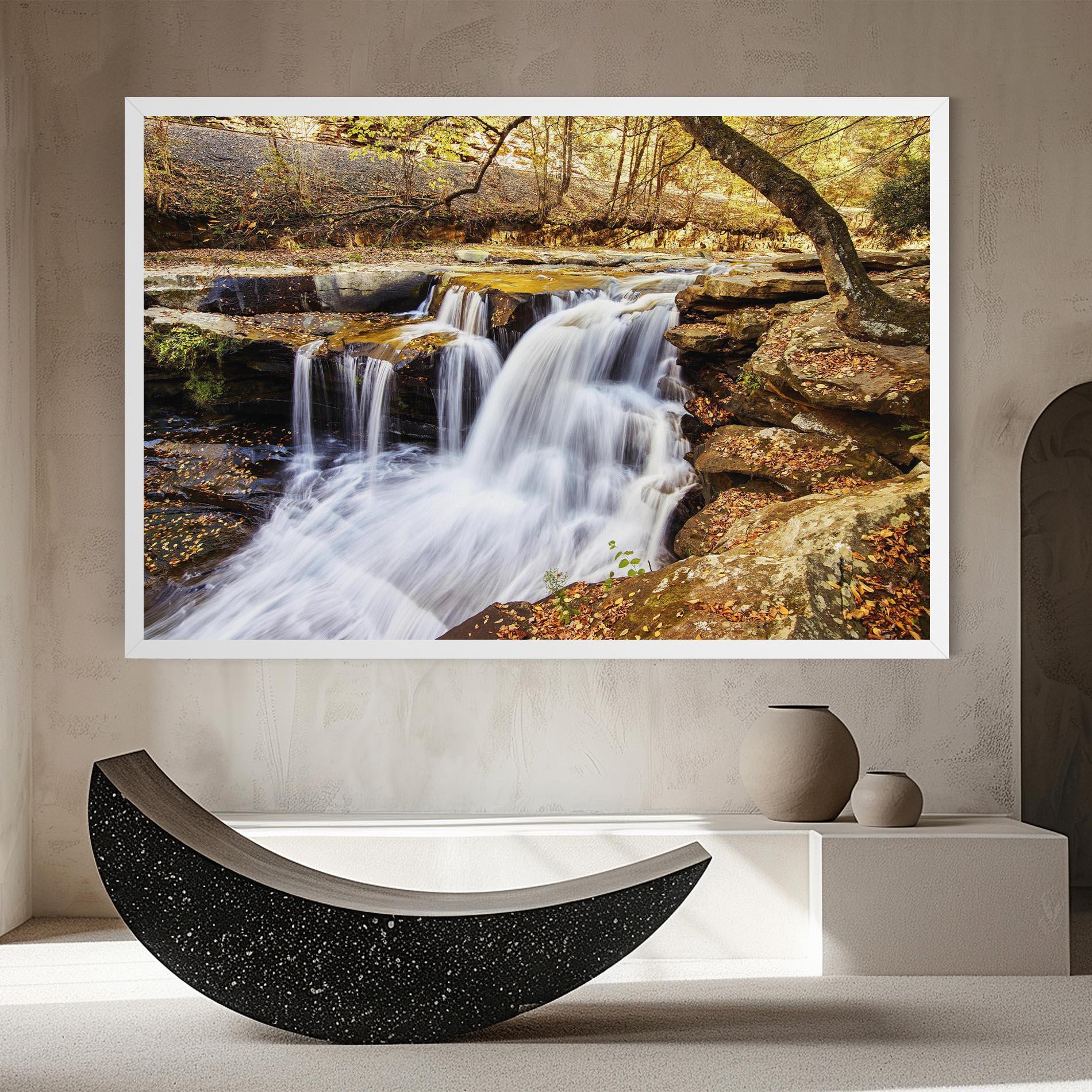 Tablou Canvas Pretty Autumn Waterfall mockup 8
