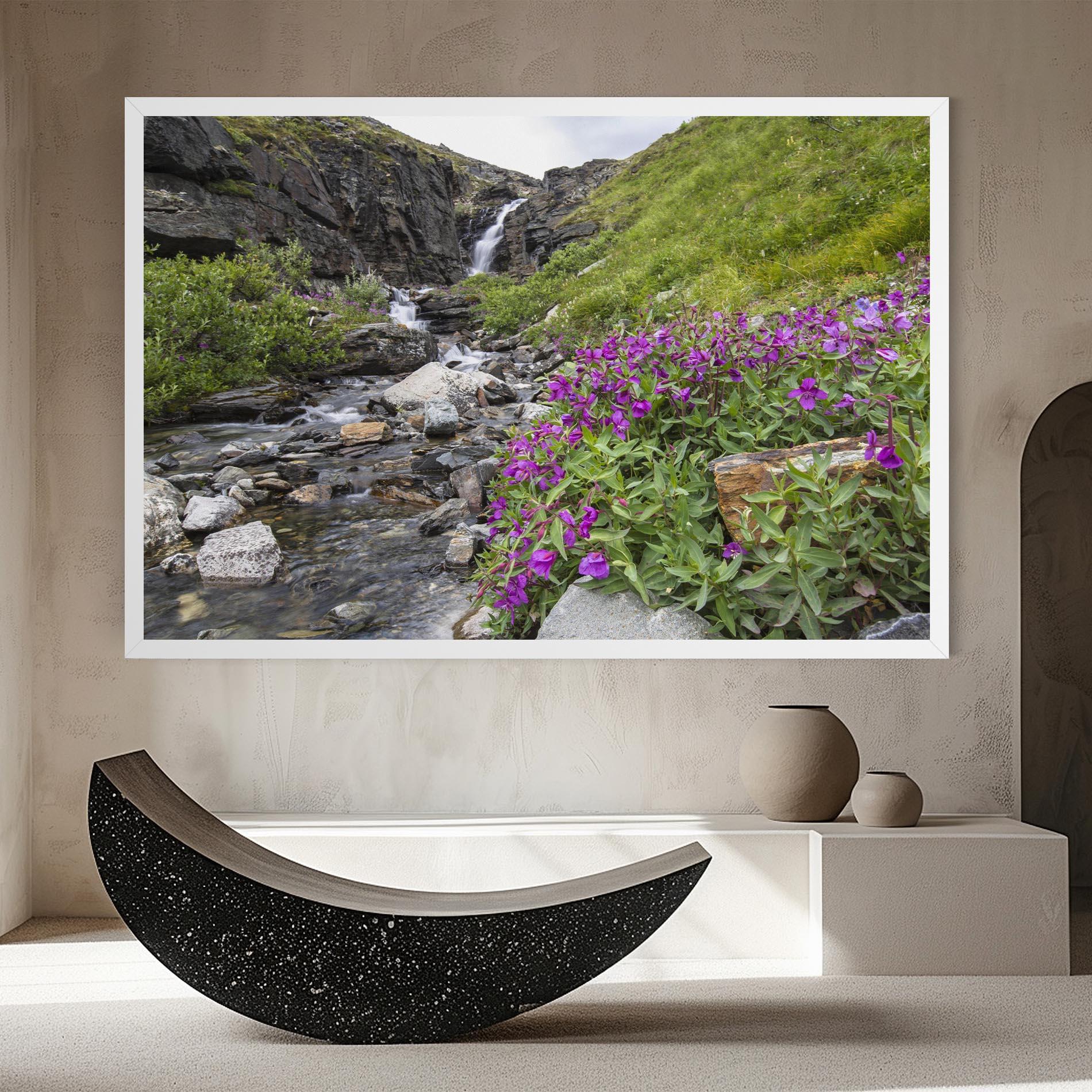 Tablou Canvas Purple Flowers Waterfall mockup 8