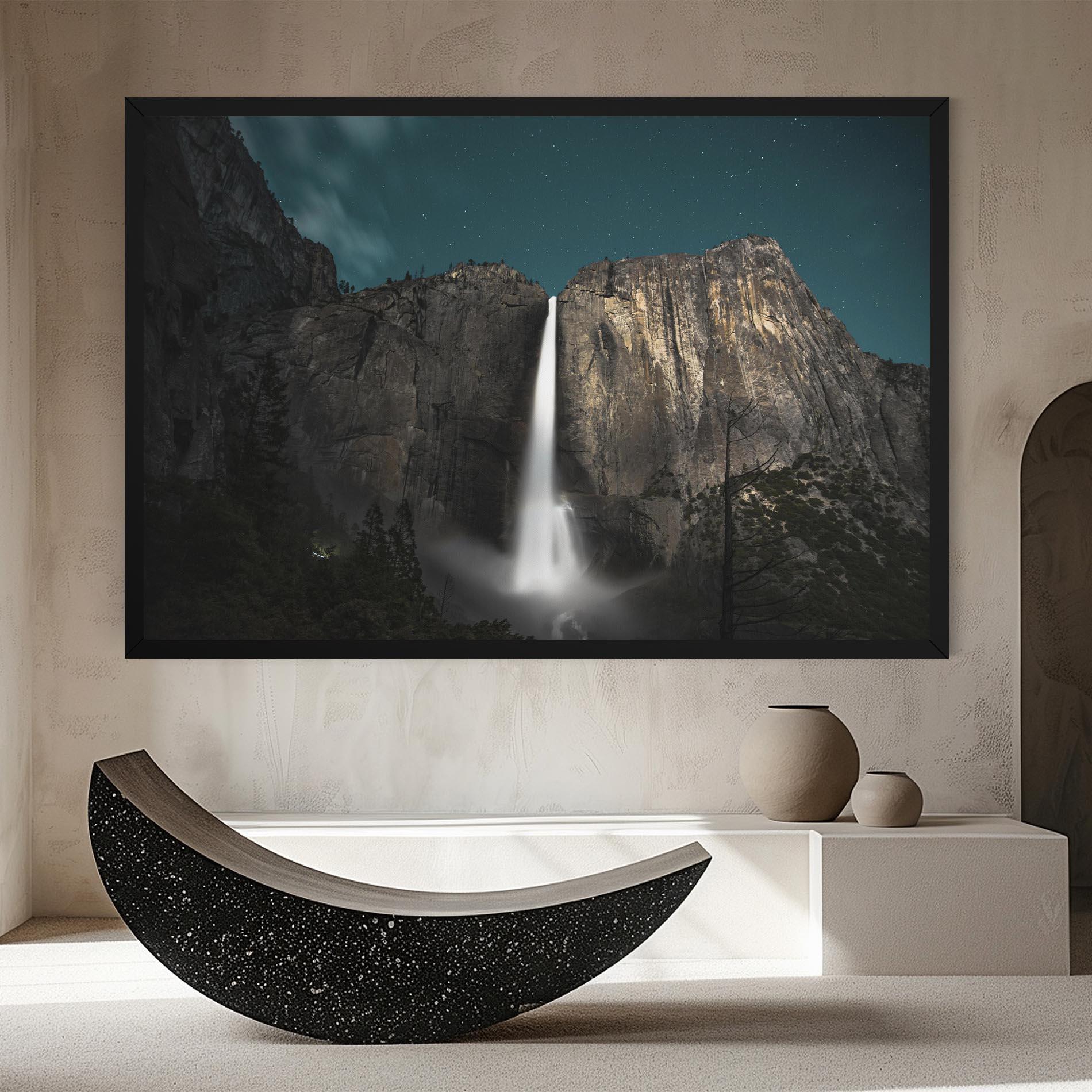 Tablou Canvas Dark Blue Sky Waterfall mockup 8