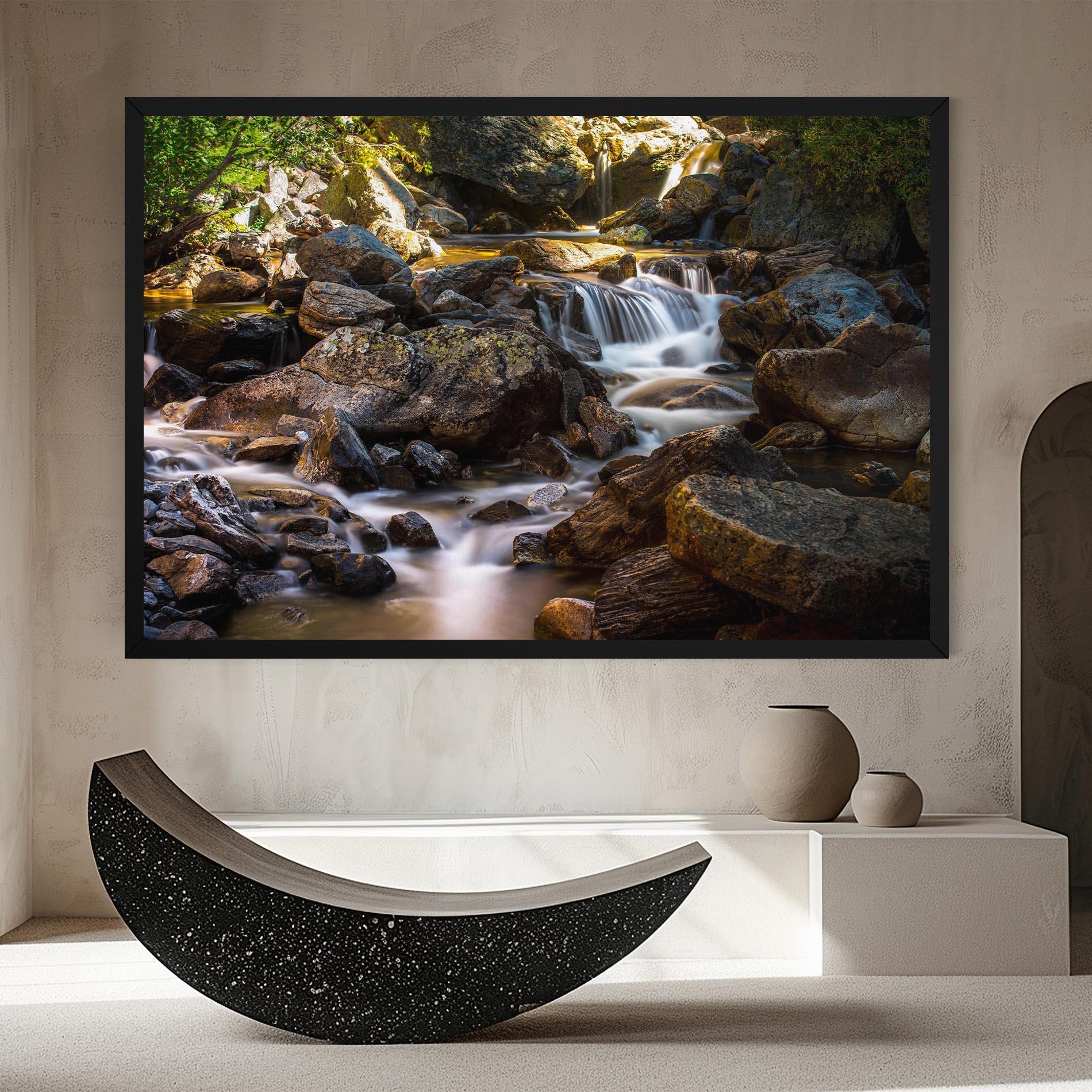 Tablou Canvas Nature Rocks Waterfall mockup 8