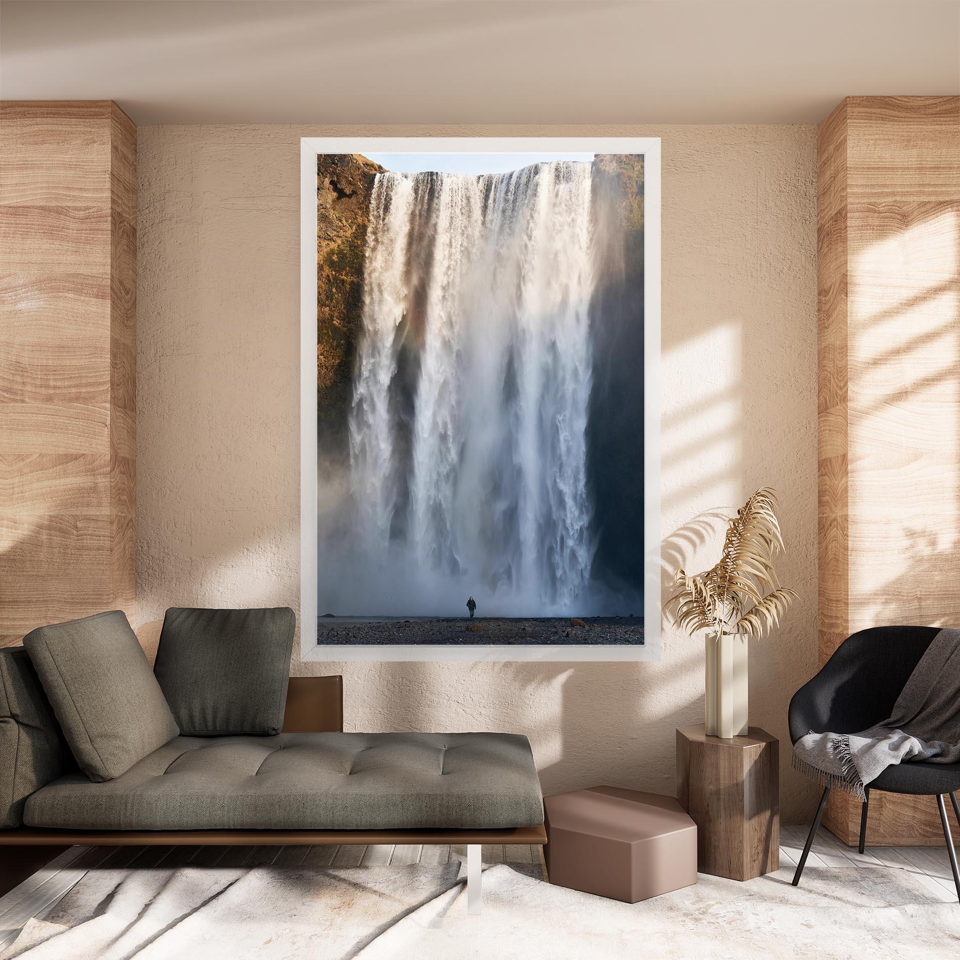 Tablou Canvas Small Man Waterfall mockup 8
