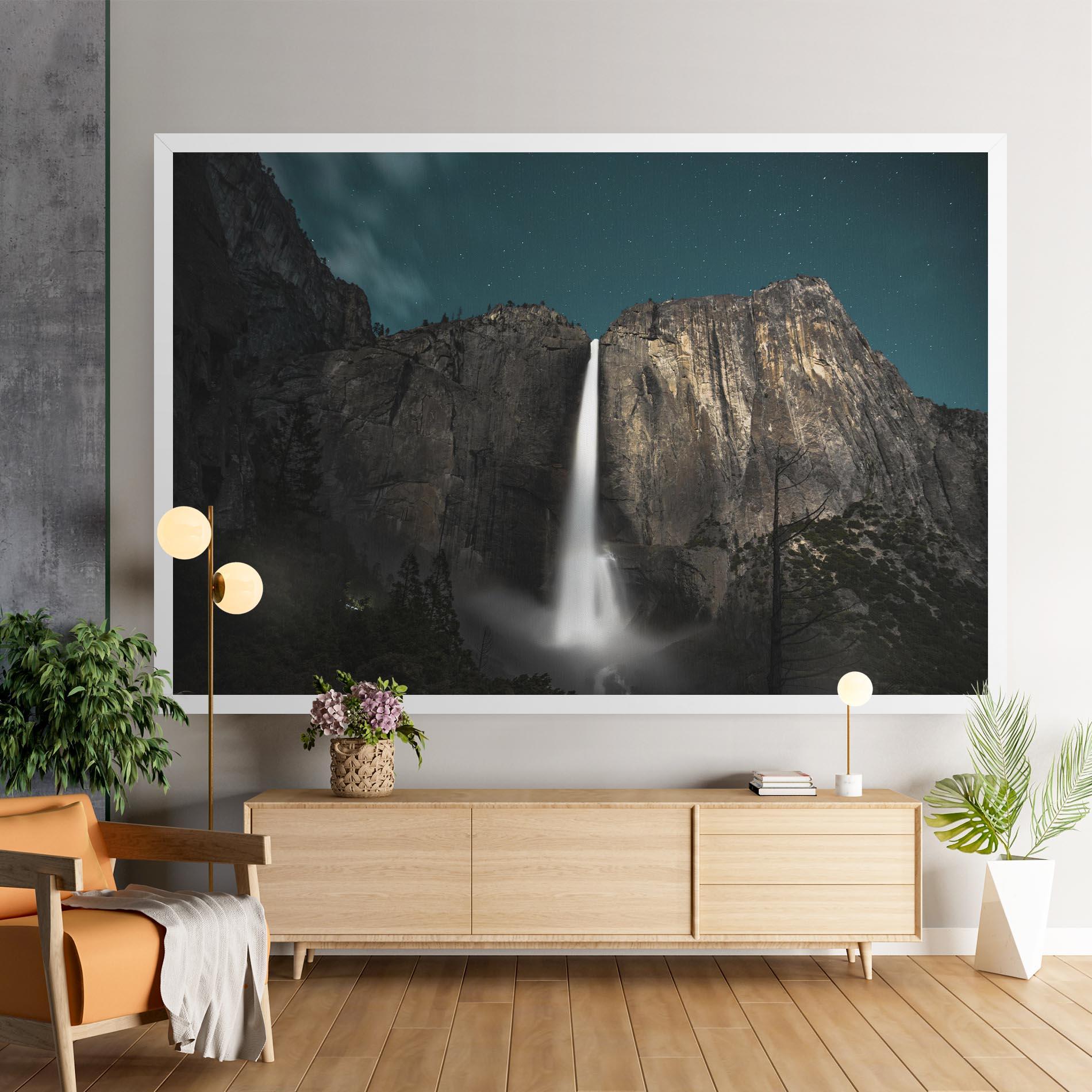 Tablou Canvas Dark Blue Sky Waterfall mockup 9