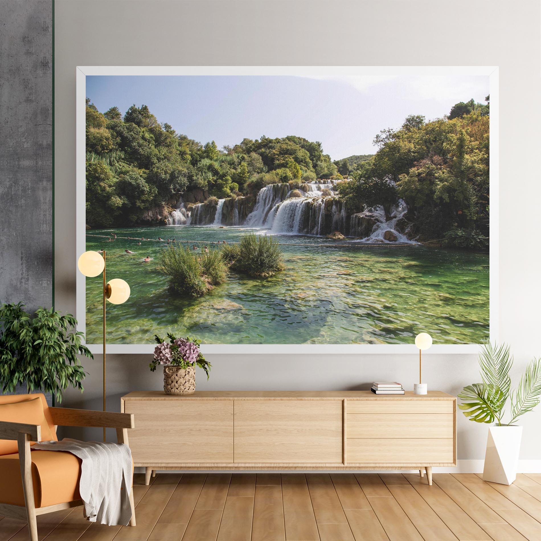 Tablou Canvas Green Waterfall mockup 9