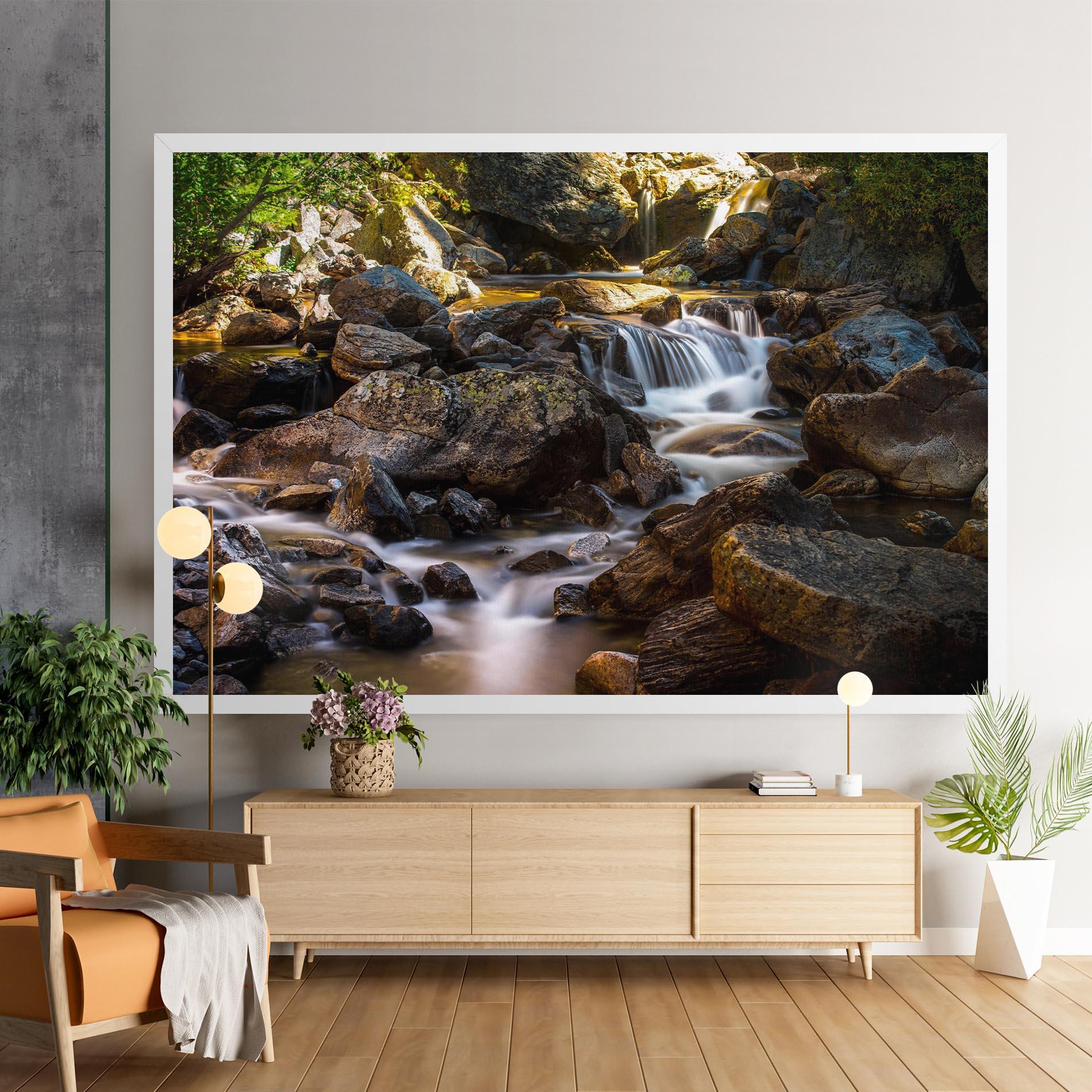 Tablou Canvas Nature Rocks Waterfall mockup 9
