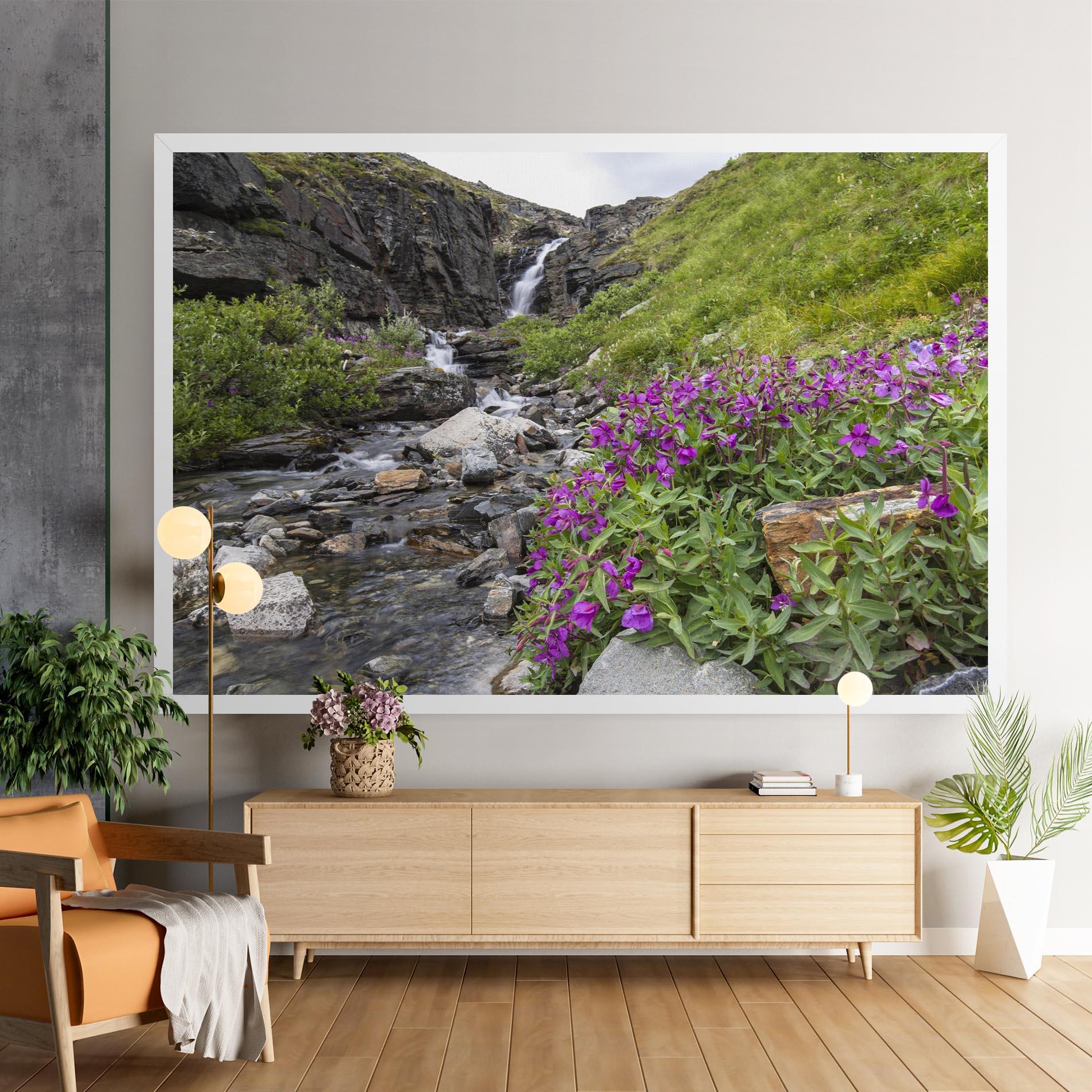 Tablou Canvas Purple Flowers Waterfall mockup 9