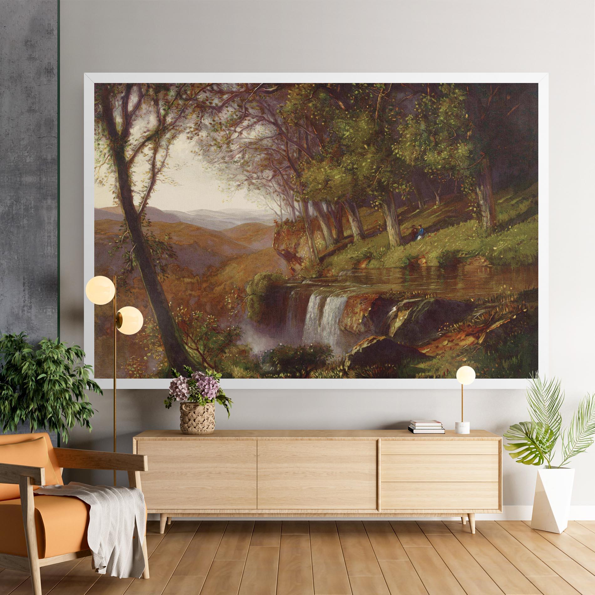 Tablou Canvas Waterfall Painting mockup 9