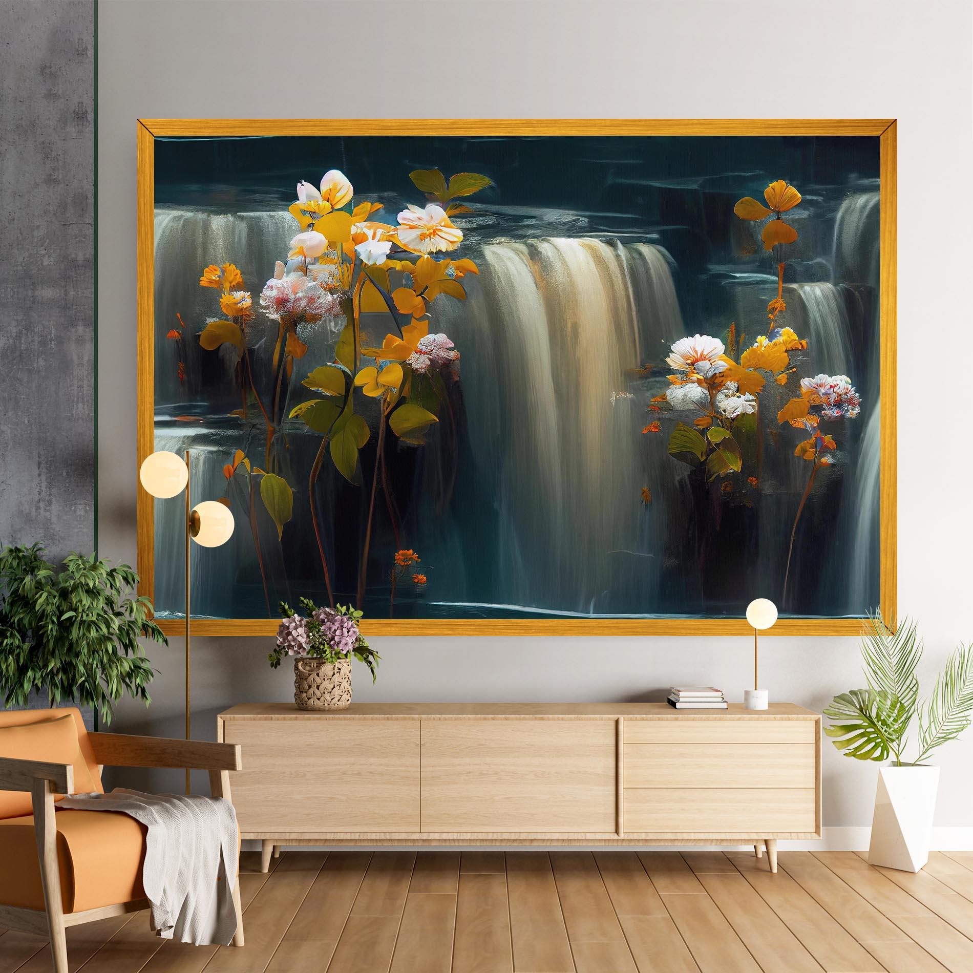 Tablou Canvas Flowers Waterfall mockup 9
