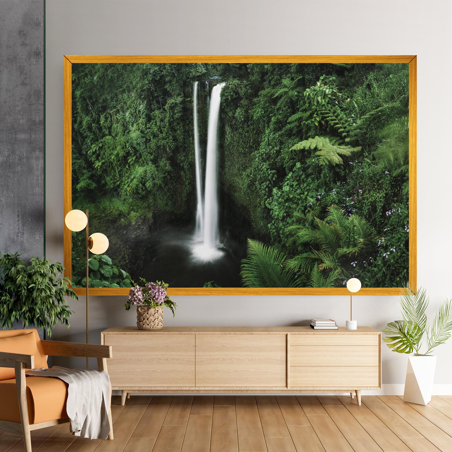 Tablou Canvas Green Nature Waterfall mockup 9