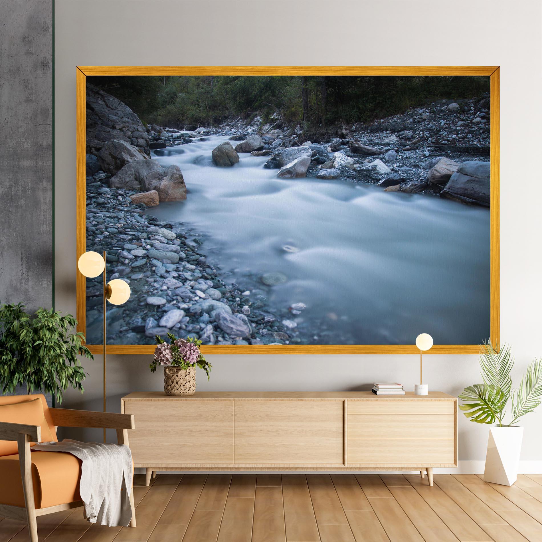 Tablou Canvas Grey Water Falling mockup 9