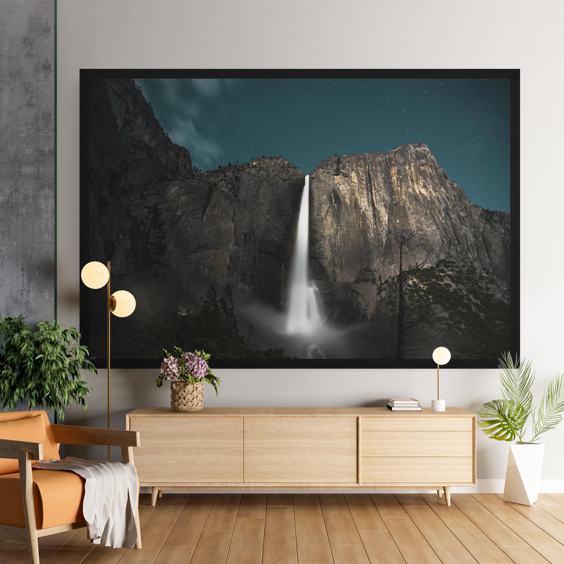 Tablou Canvas Dark Blue Sky Waterfall mockup 9