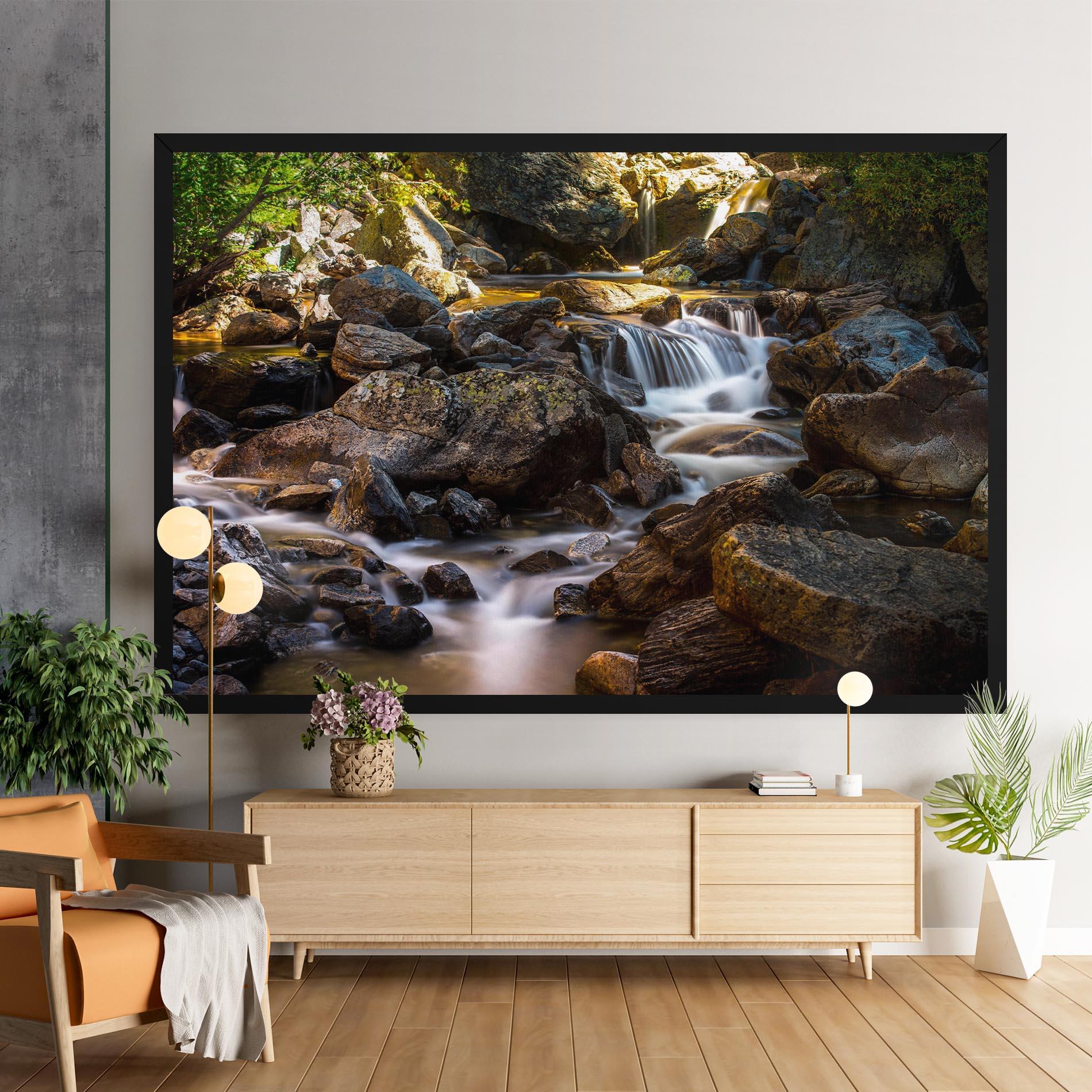 Tablou Canvas Nature Rocks Waterfall mockup 9
