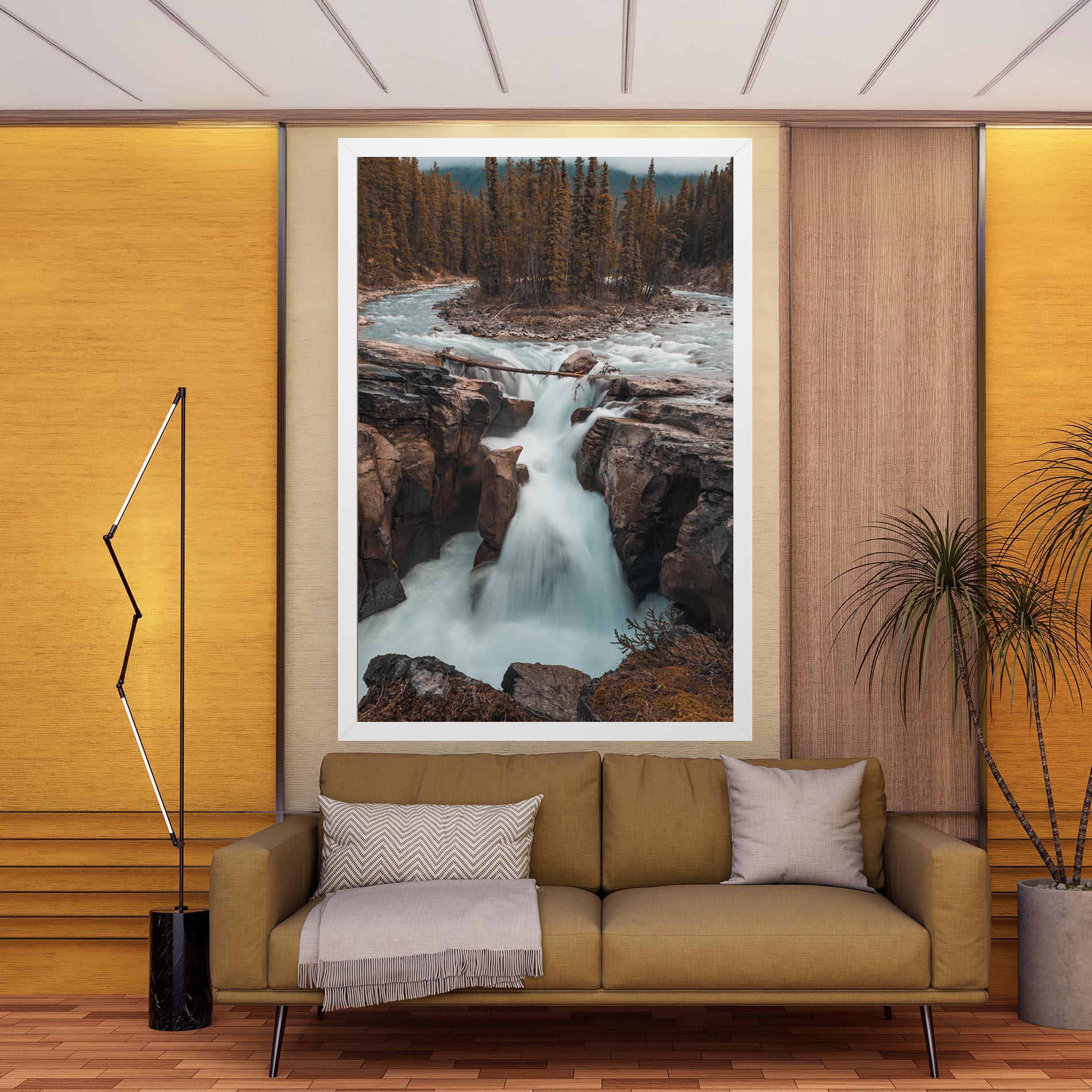 Tablou Canvas Orange Trees Waterfall mockup 9