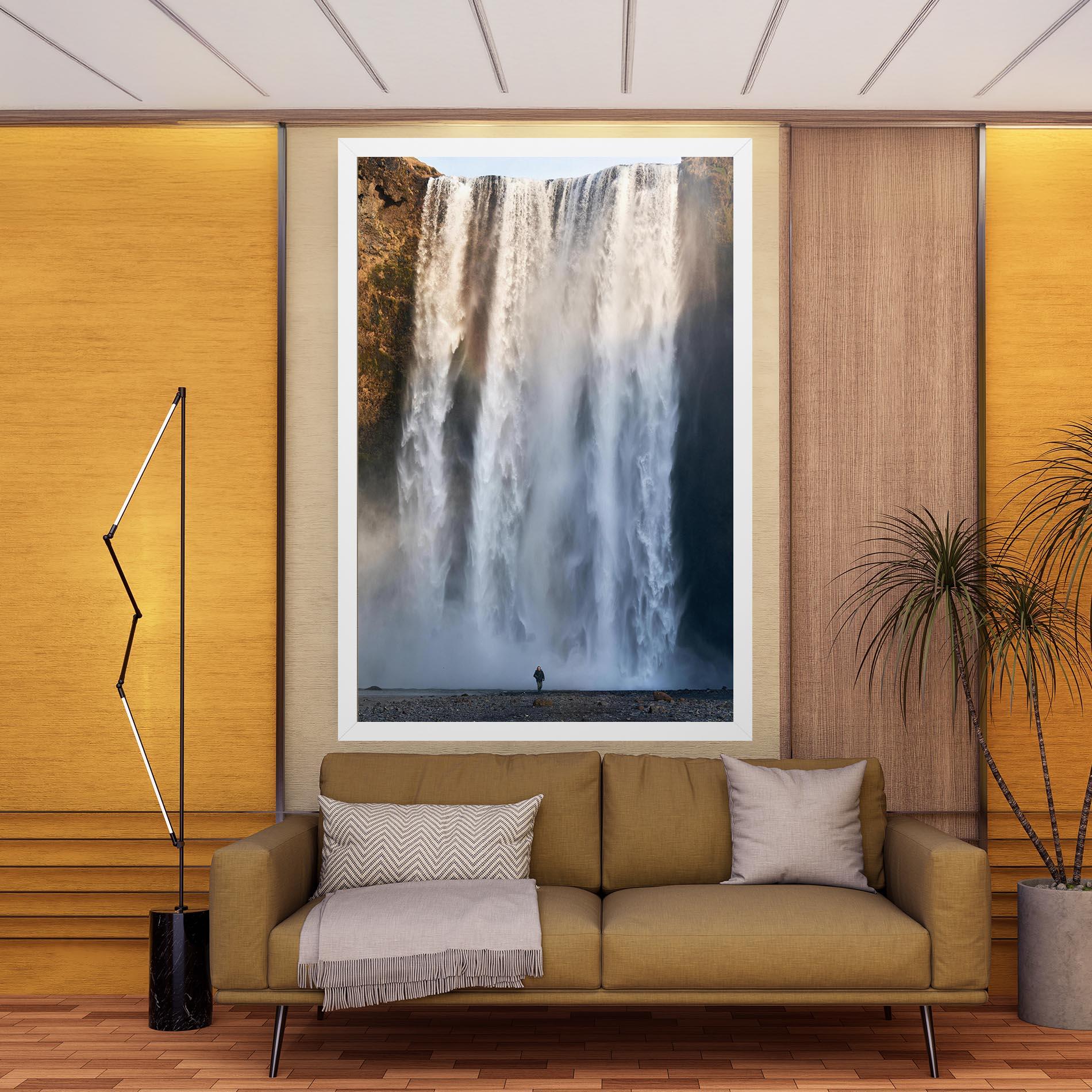 Tablou Canvas Small Man Waterfall mockup 9