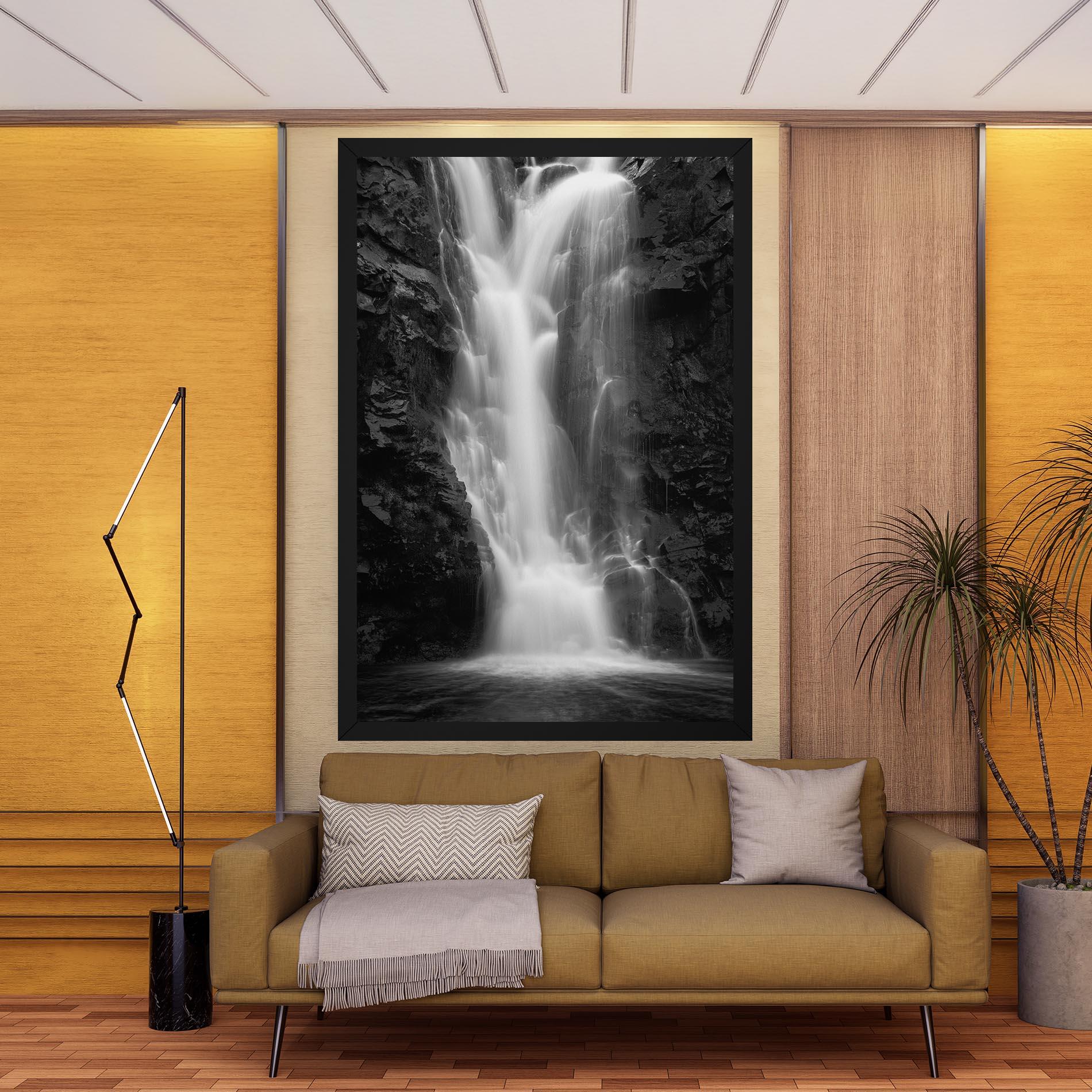 Tablou Canvas Black Rock Waterfall View mockup 9