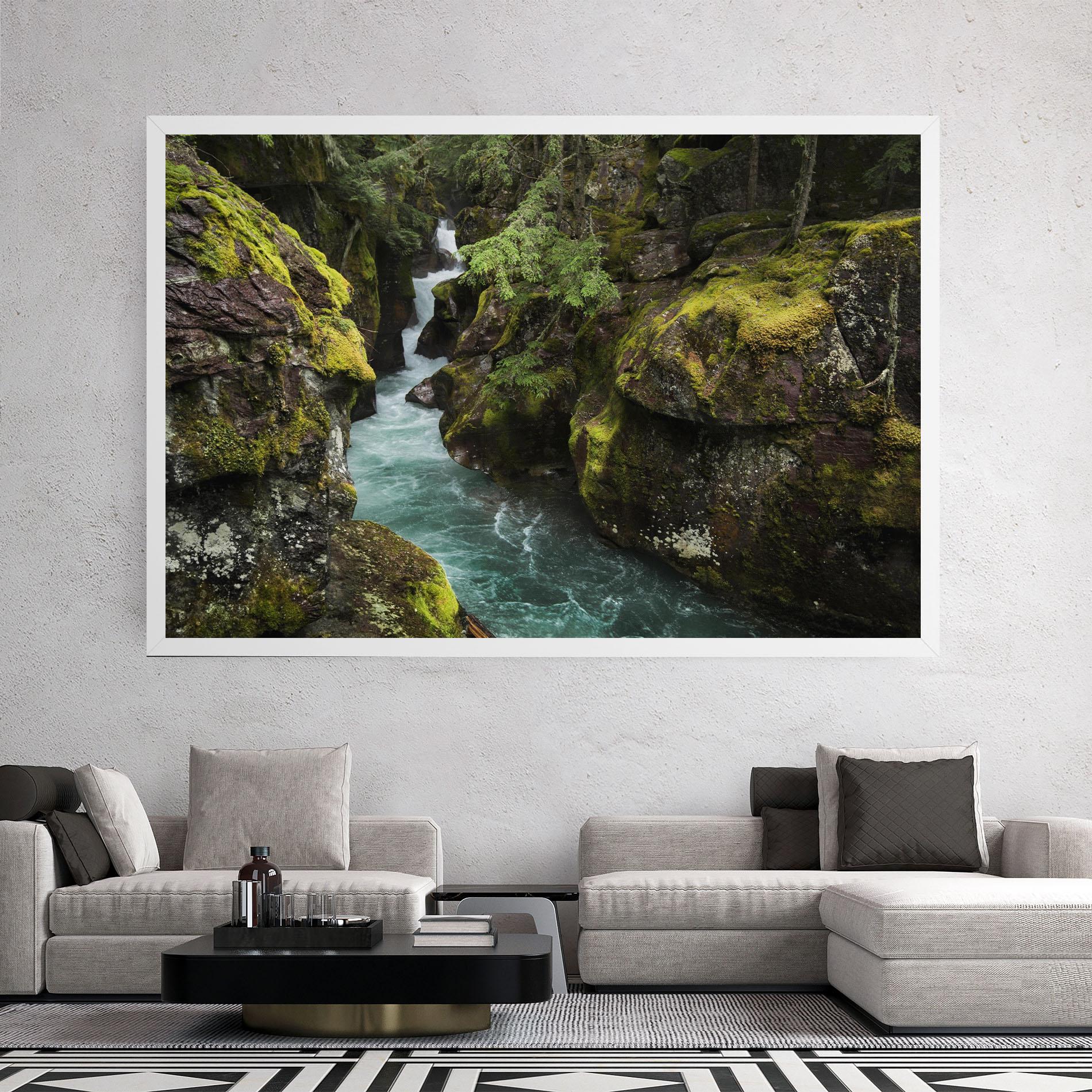 Tablou Canvas Blue Majestic Waterfall mockup 2