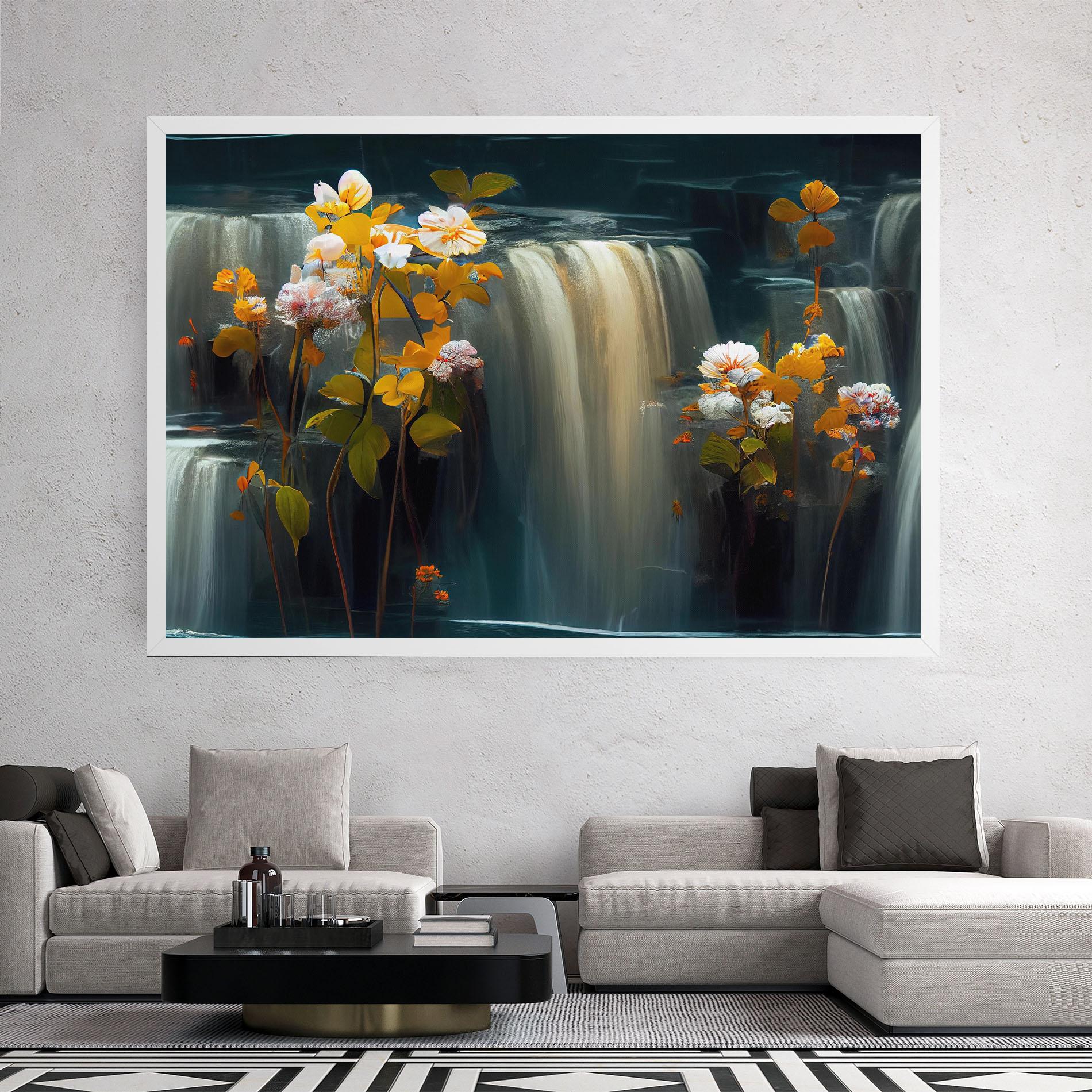 Tablou Canvas Flowers Waterfall mockup 2